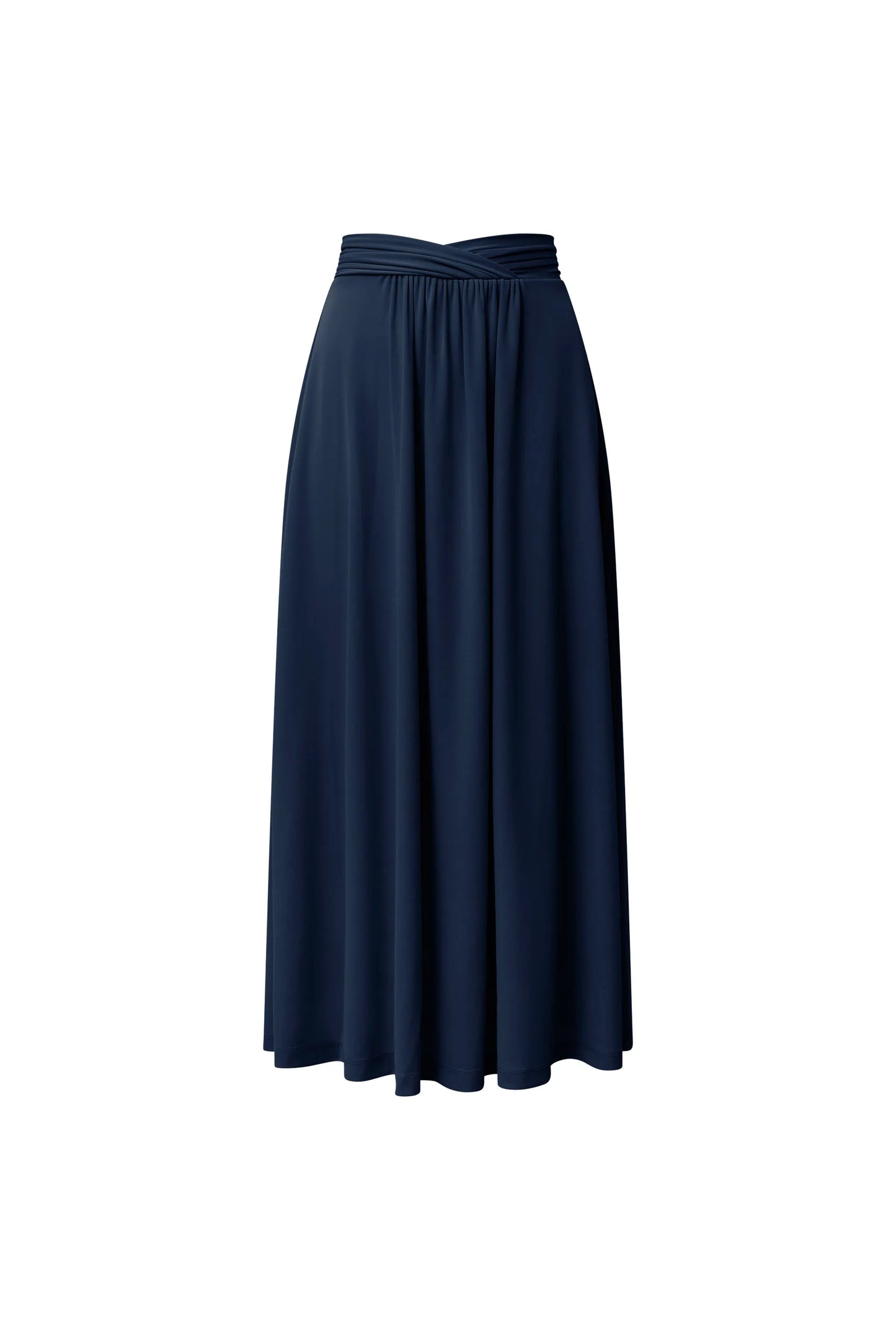 Navy Jersey Midi Skirt