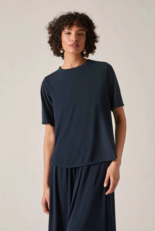 Navy Jersey Relaxed Top