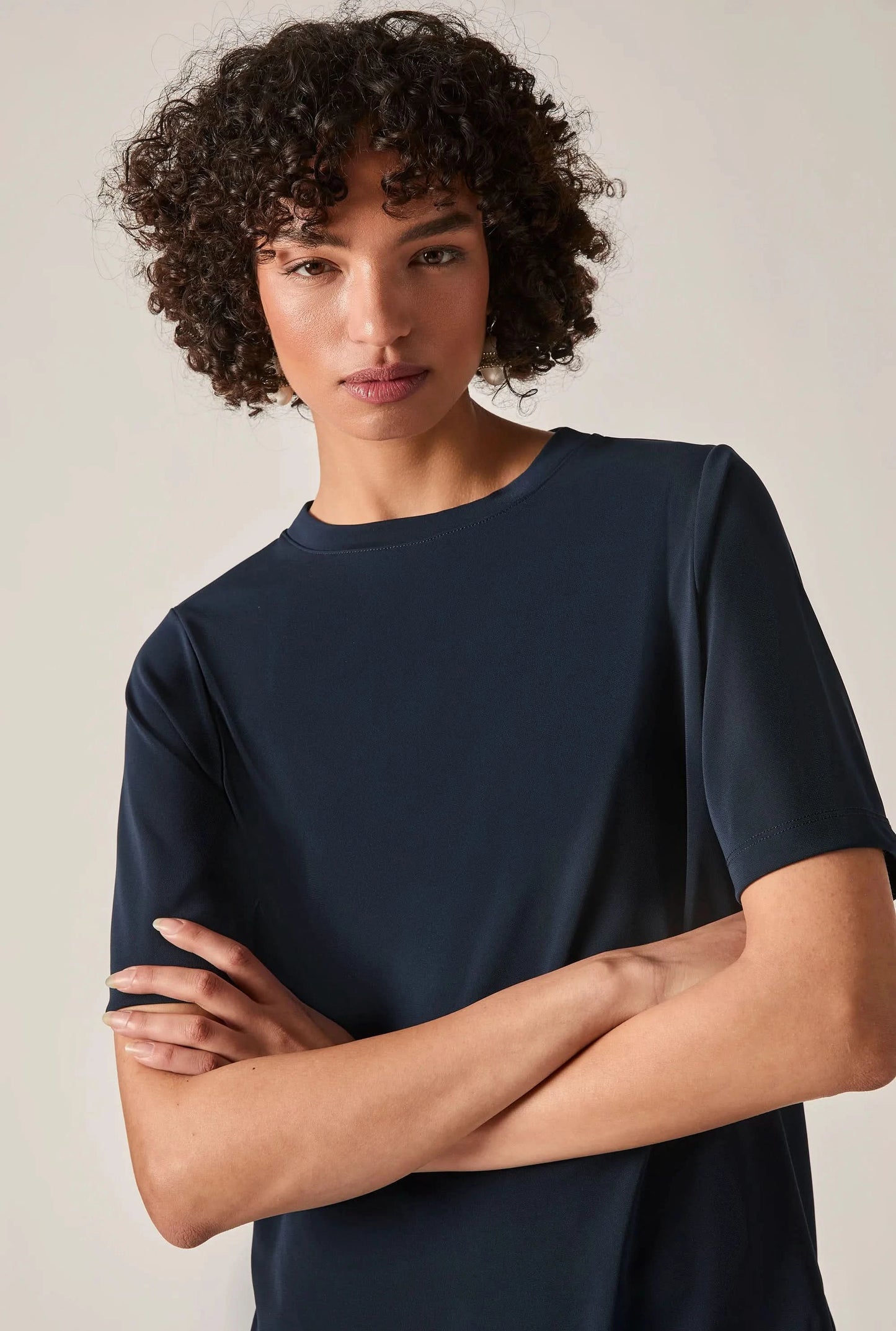 Navy Jersey Relaxed Top