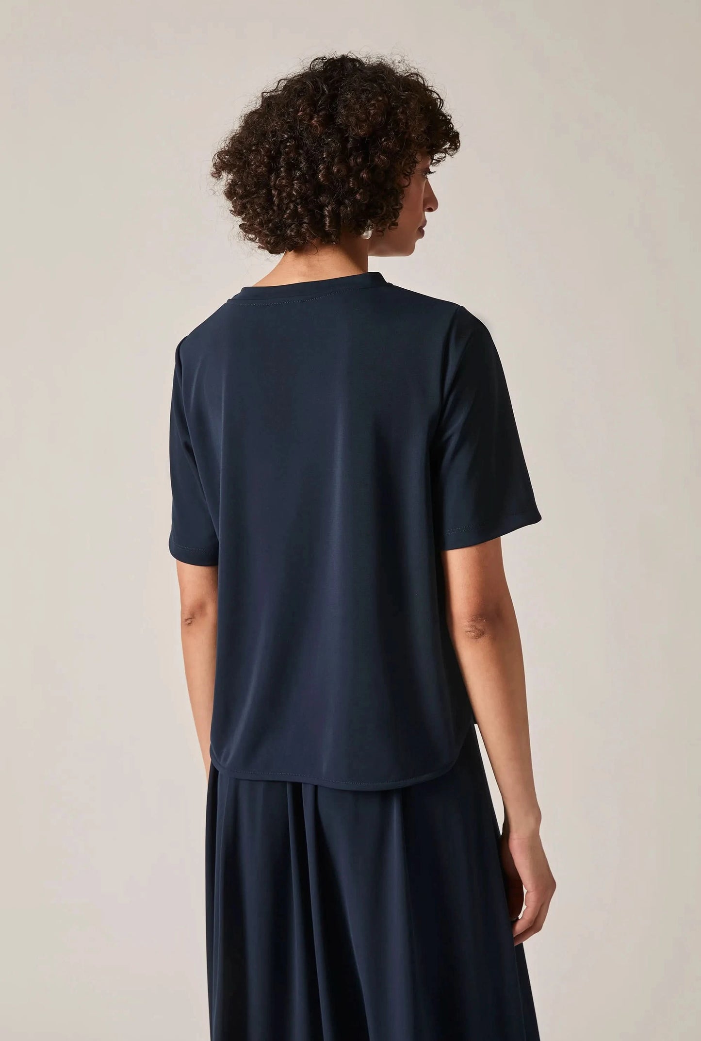 Navy Jersey Relaxed Top