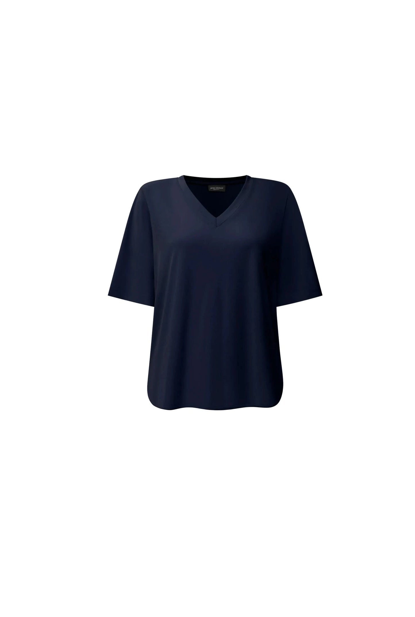 Navy Jersey V-Neck Top