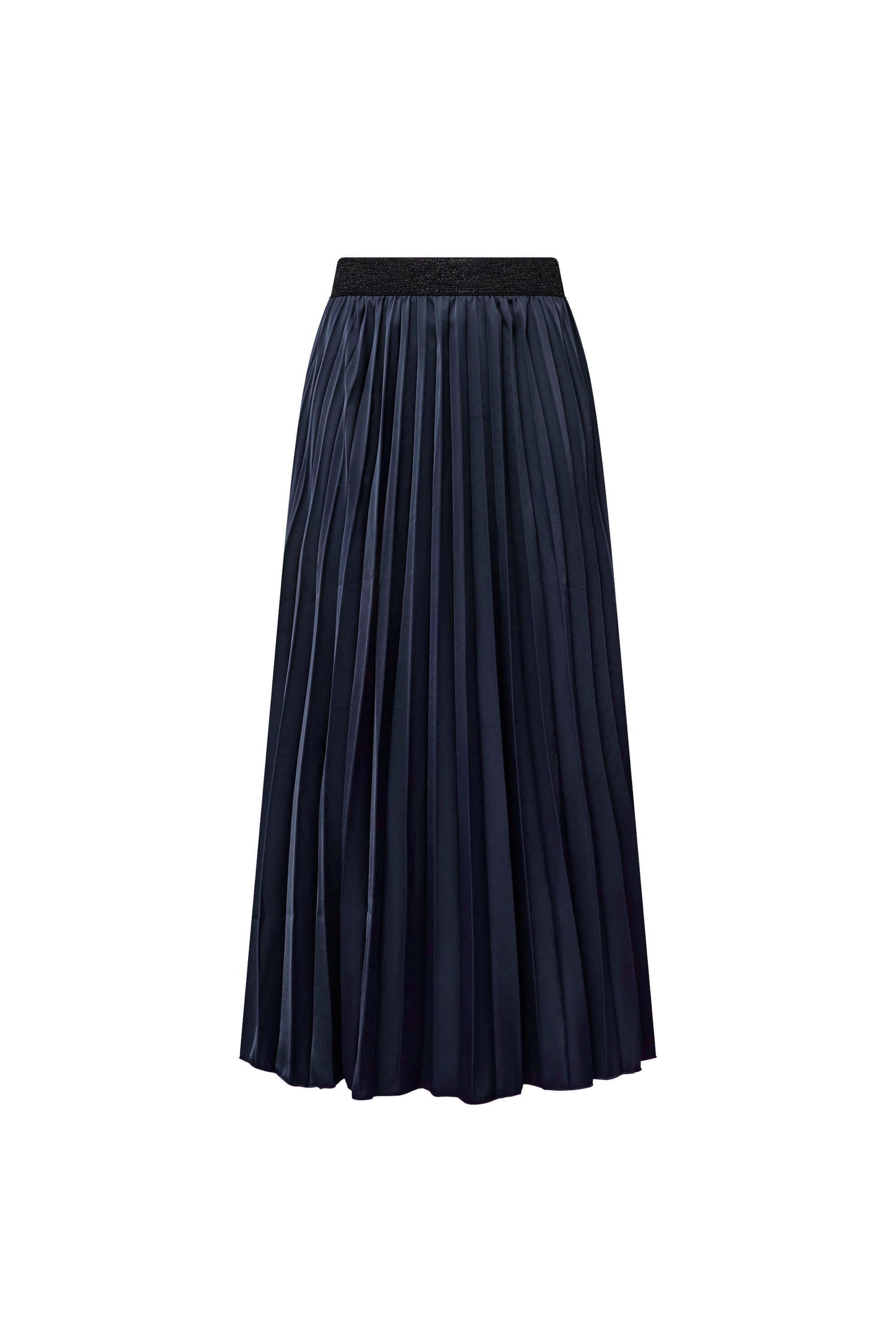 Navy Pleated Maxi Skirt