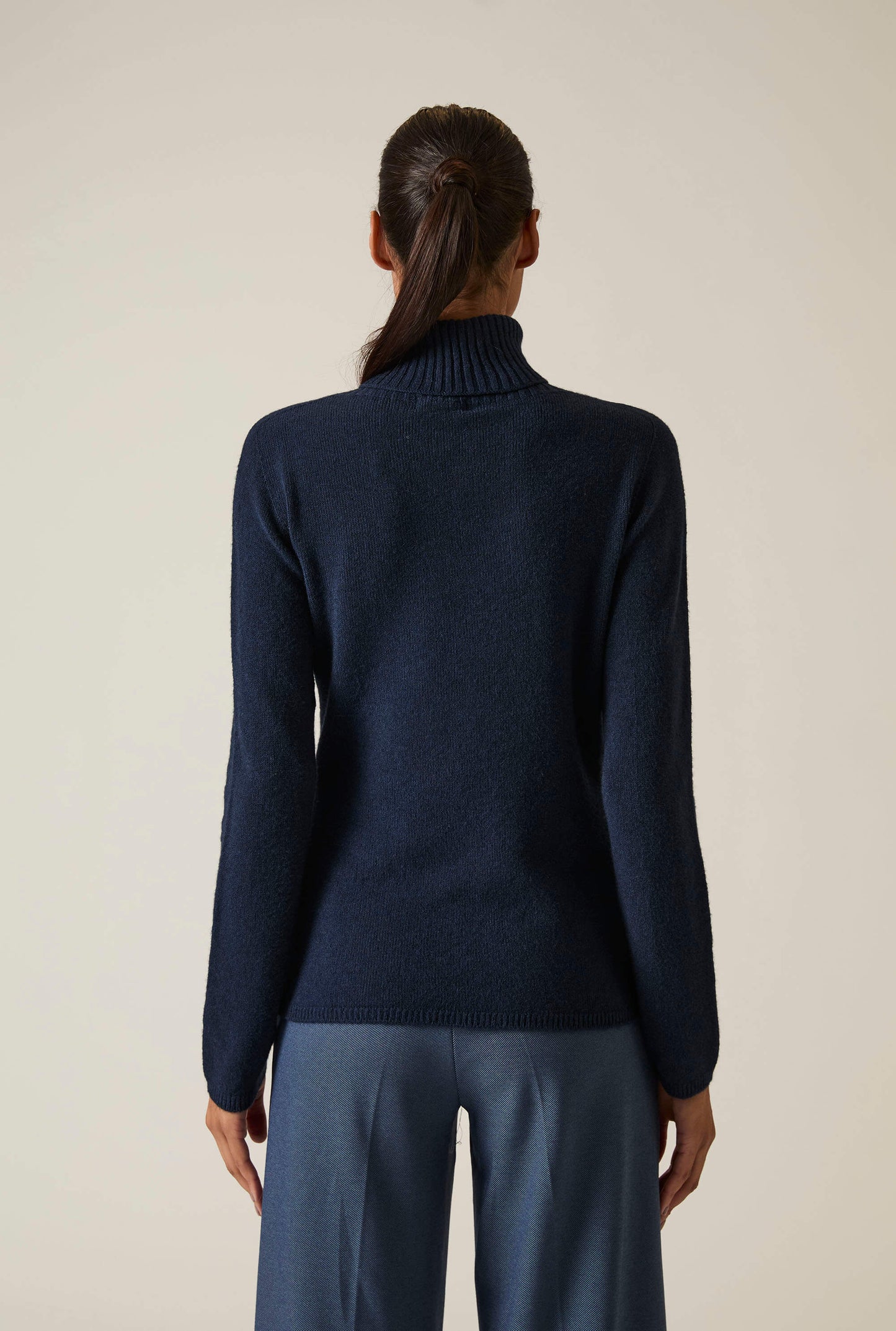 Navy Polo Neck Jumper