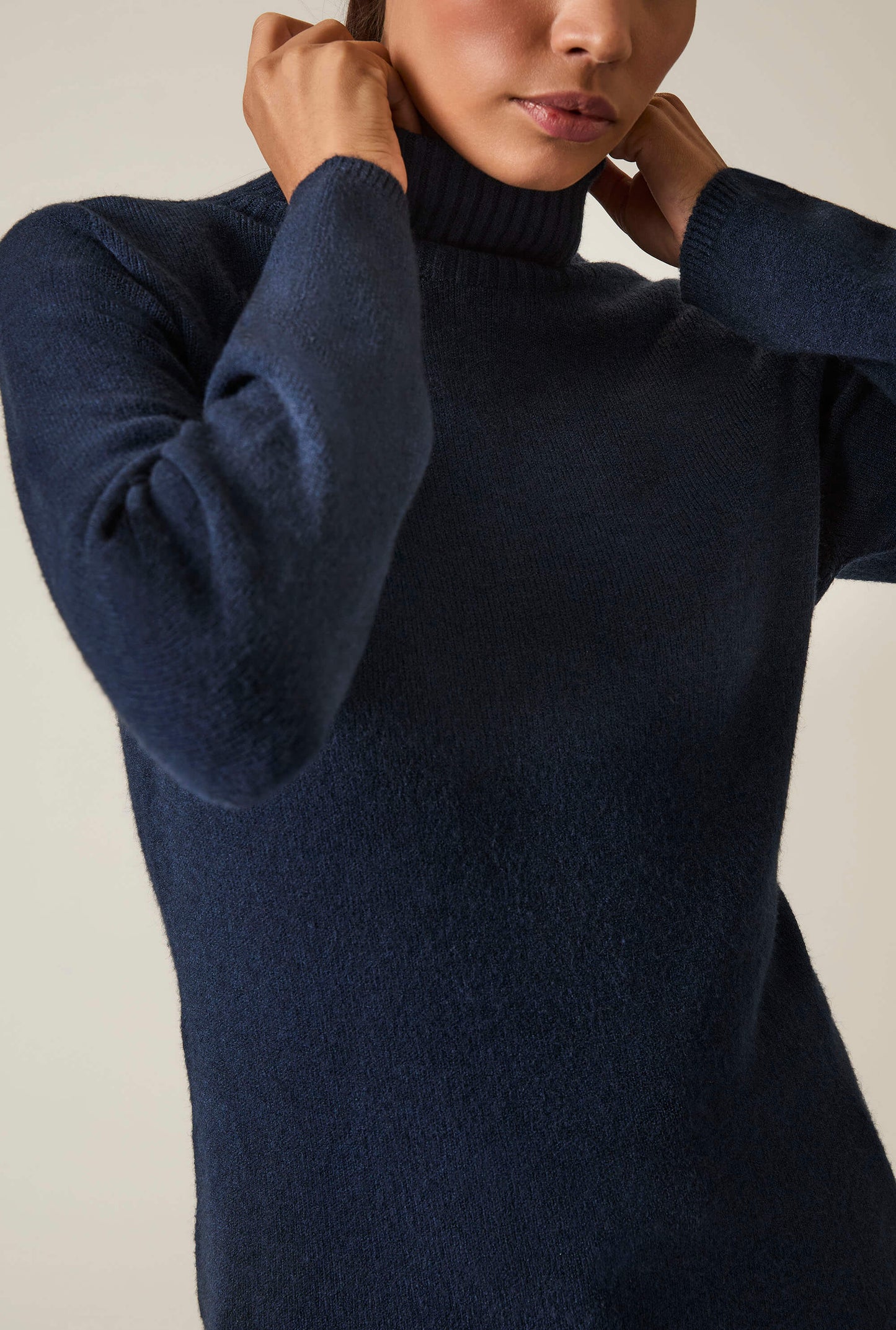 Navy Polo Neck Jumper