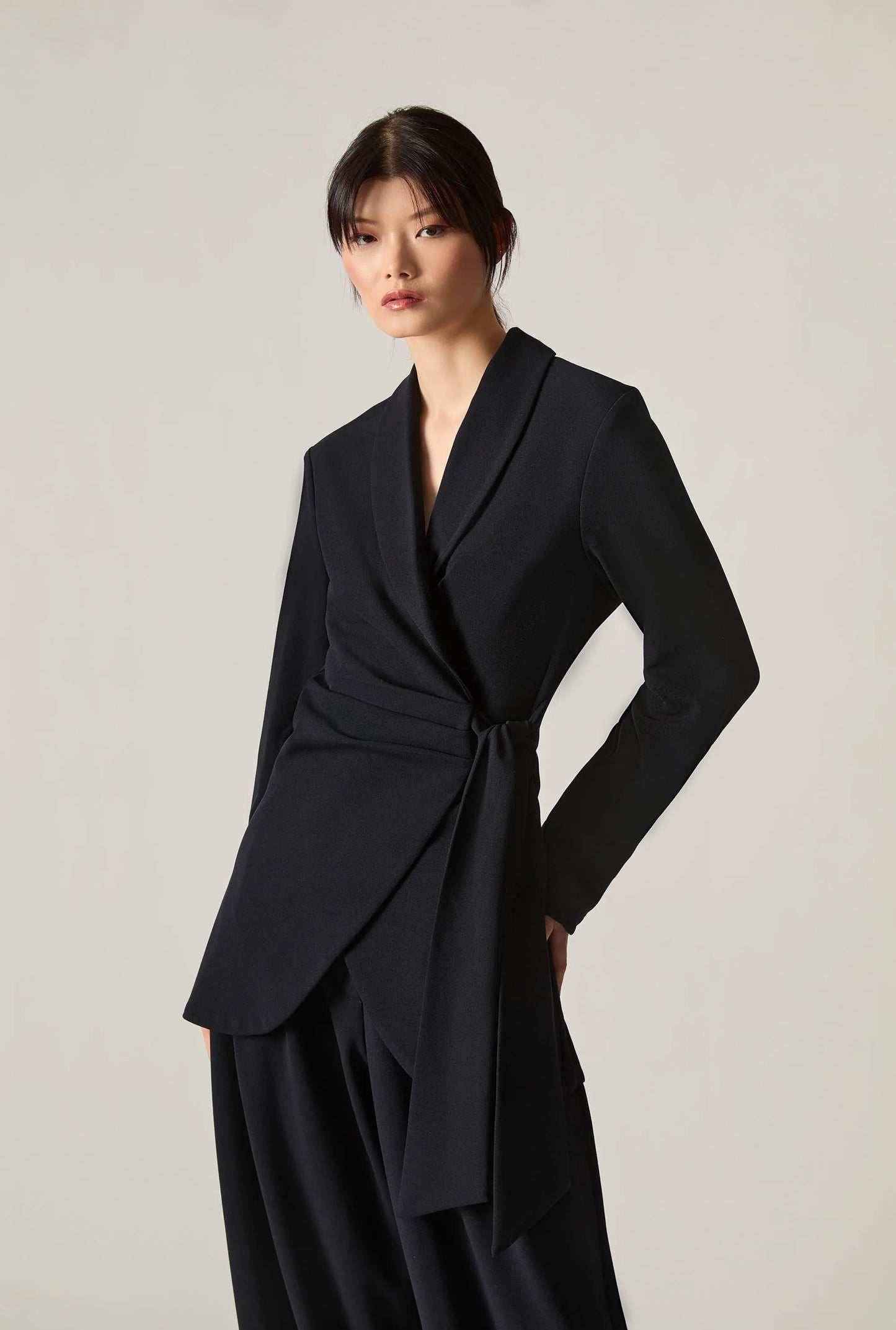 Navy Side Sash Blazer