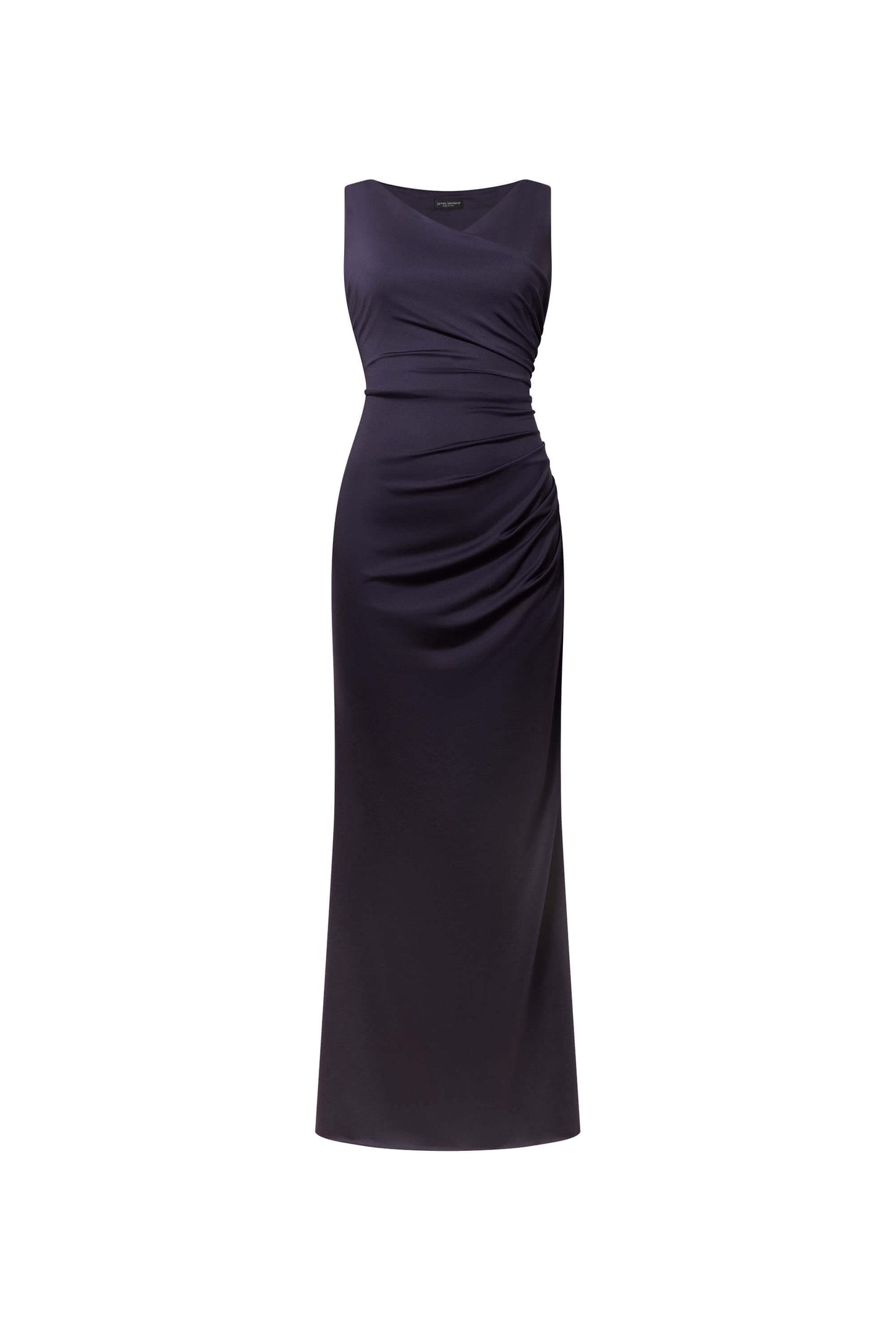 Navy Sleeveless Gathered Maxi Dress