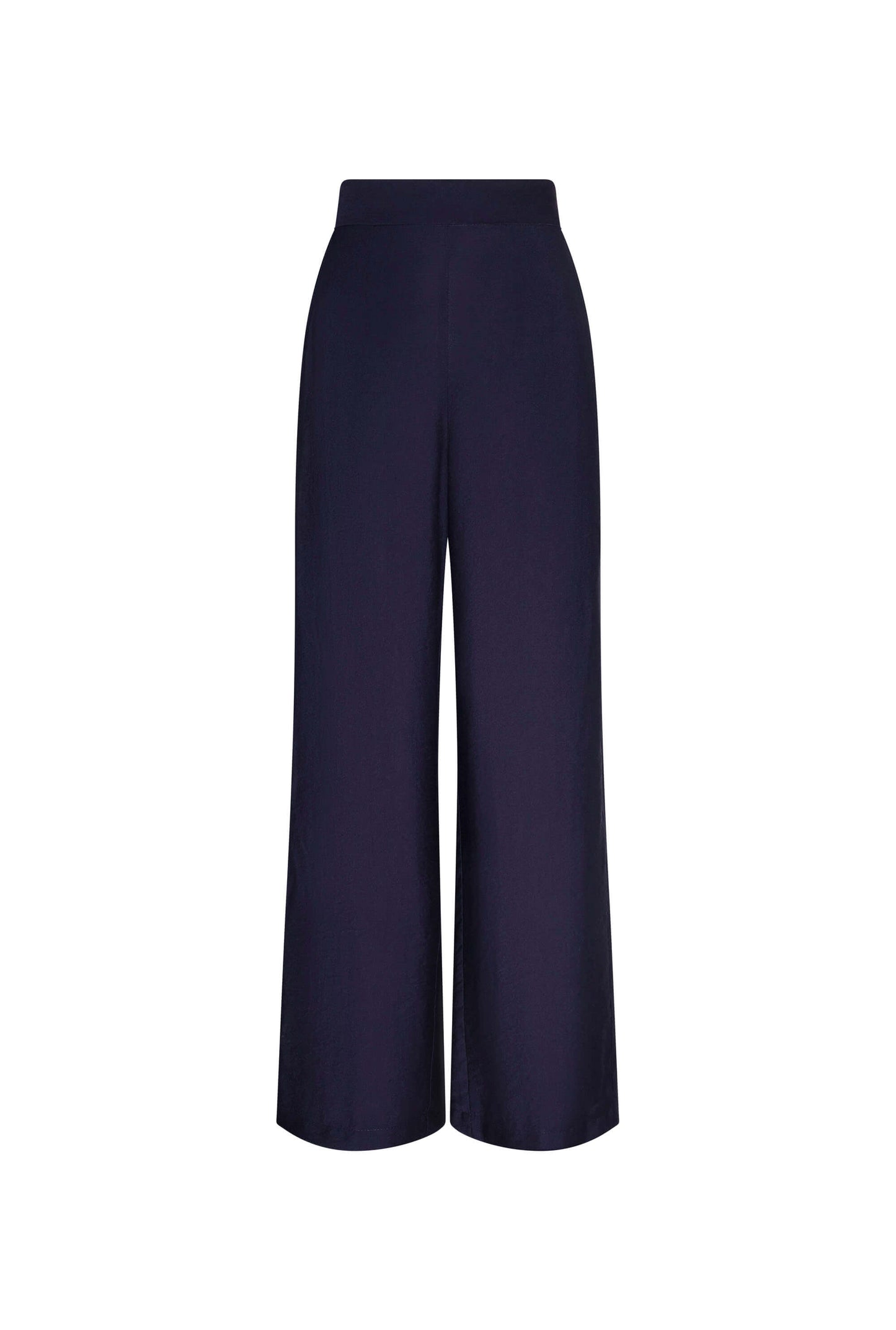 Navy Wide-leg Trousers