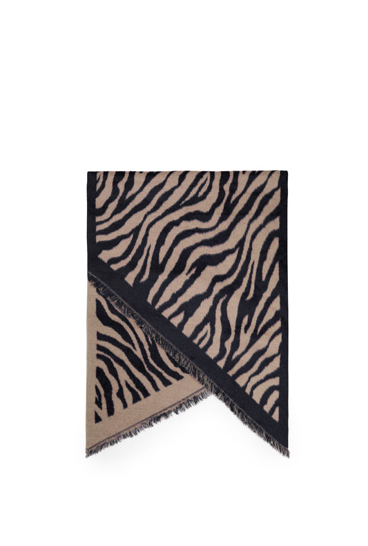 Navy Zebra Print Scarf