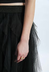 Organza Ruffled Skirt Black