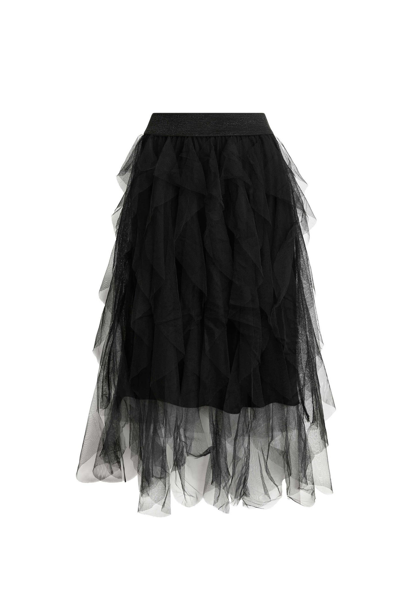 Organza Ruffled Skirt Black