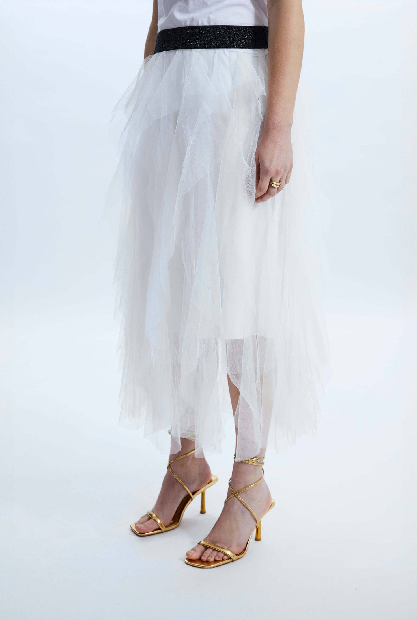 Organza Ruffled Skirt White