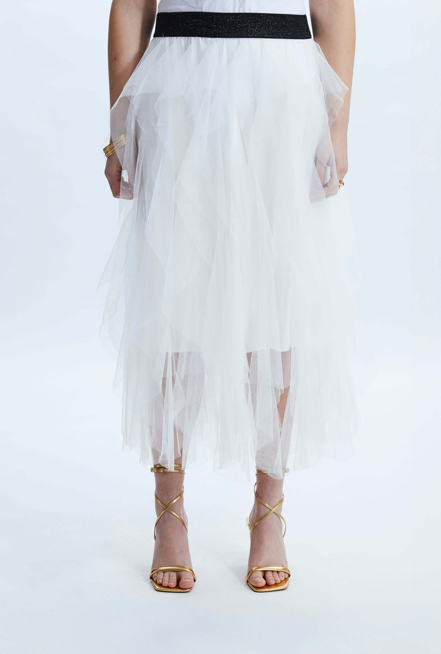 Organza Ruffled Skirt White