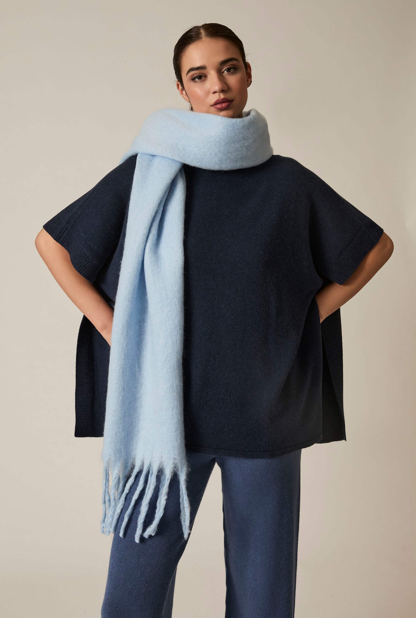 Pale Blue Blanket Scarf