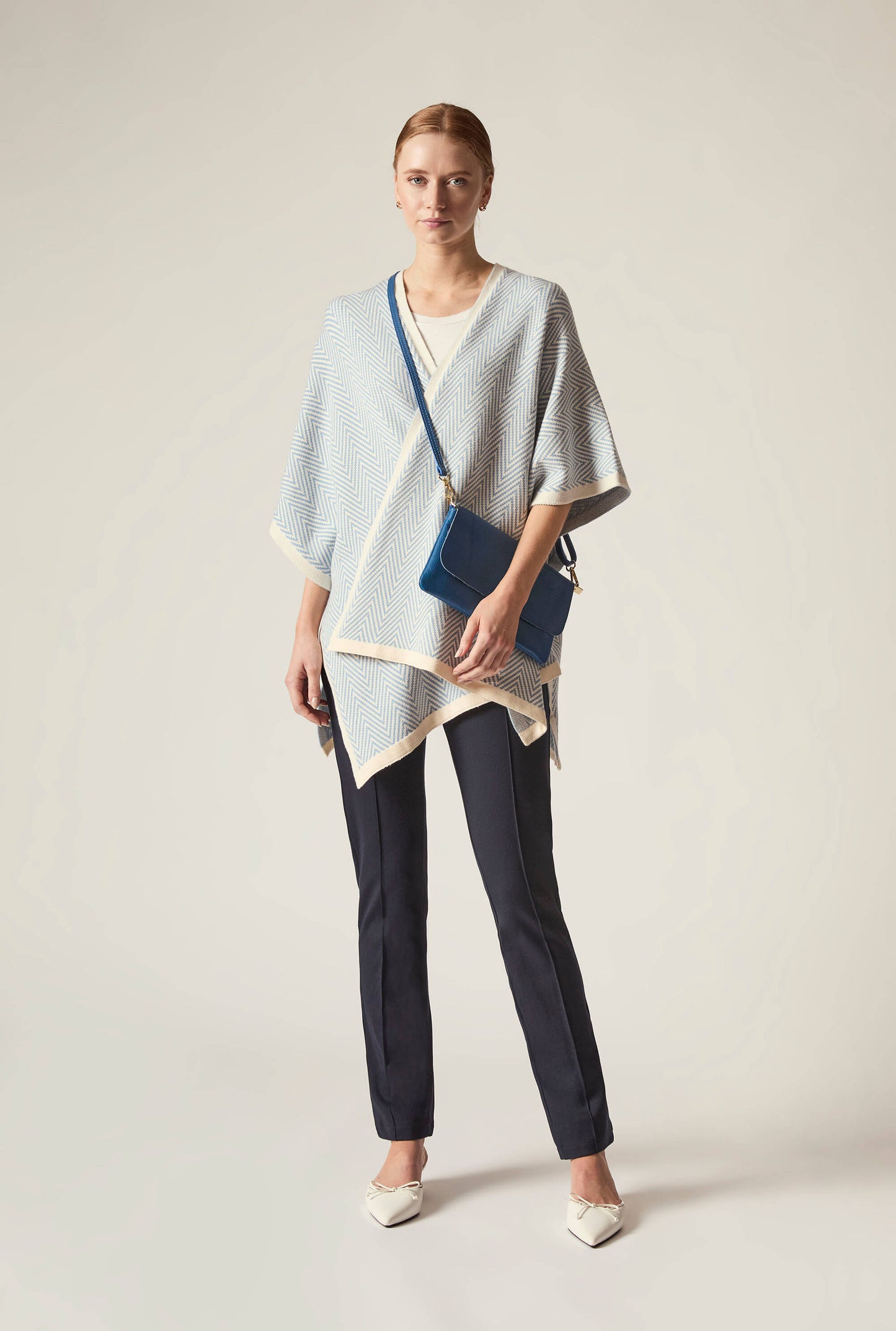 Blue Chevron Knit Wrap