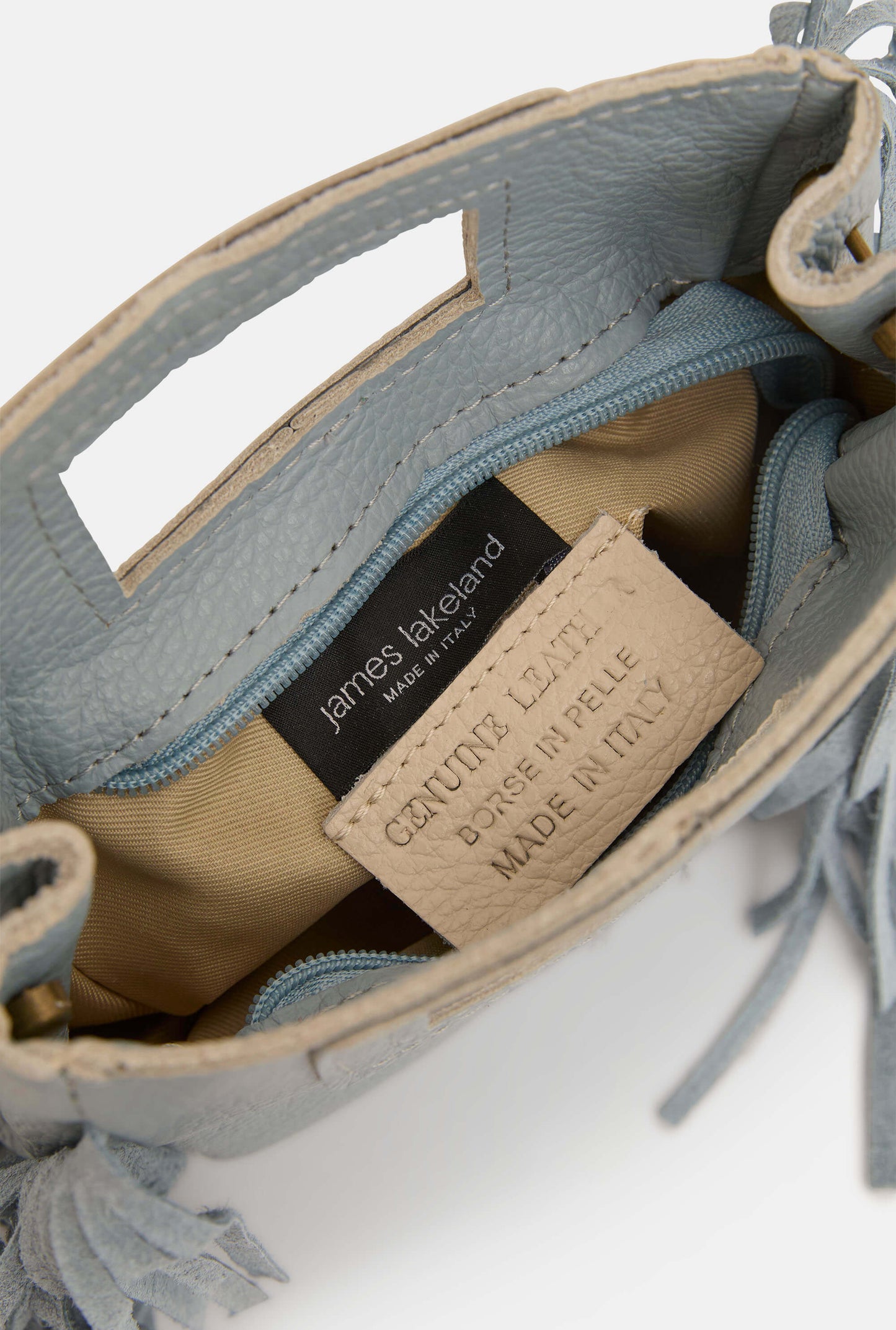 Pale Blue Fringe Bag