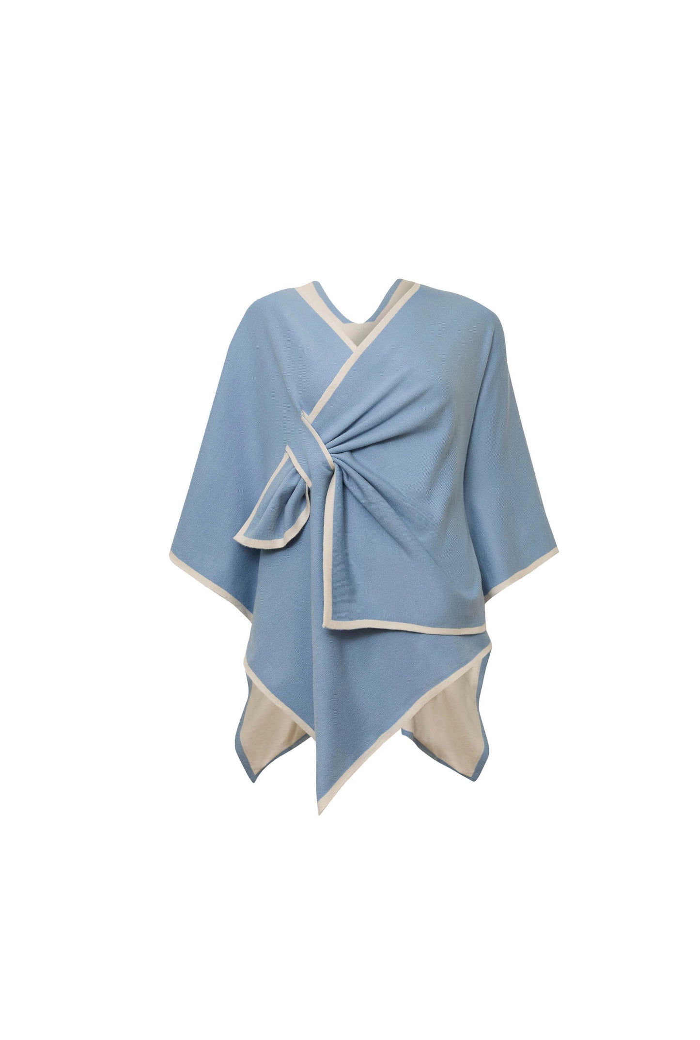Pale Blue Front Knot Poncho