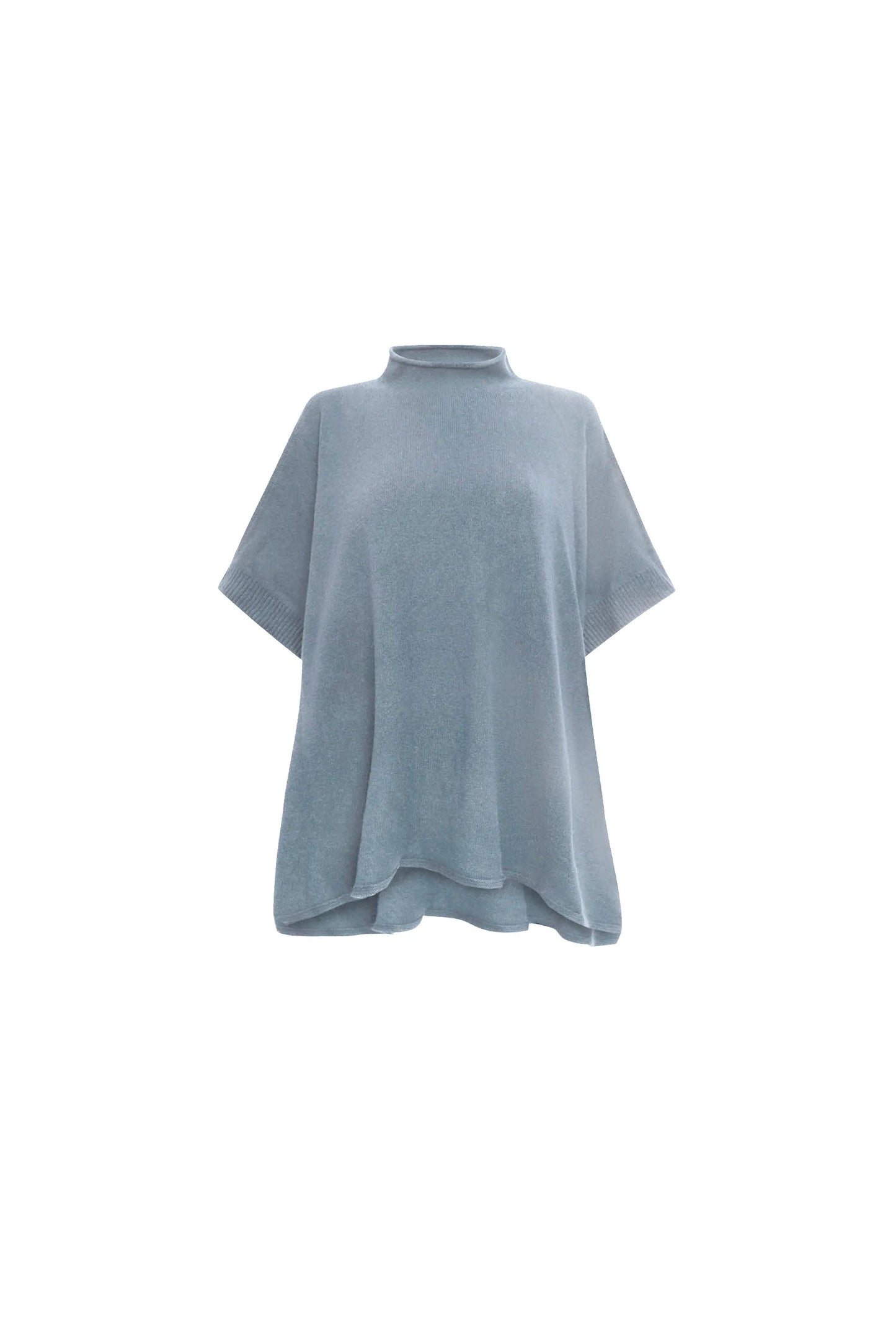Pale Blue Side Button Poncho
