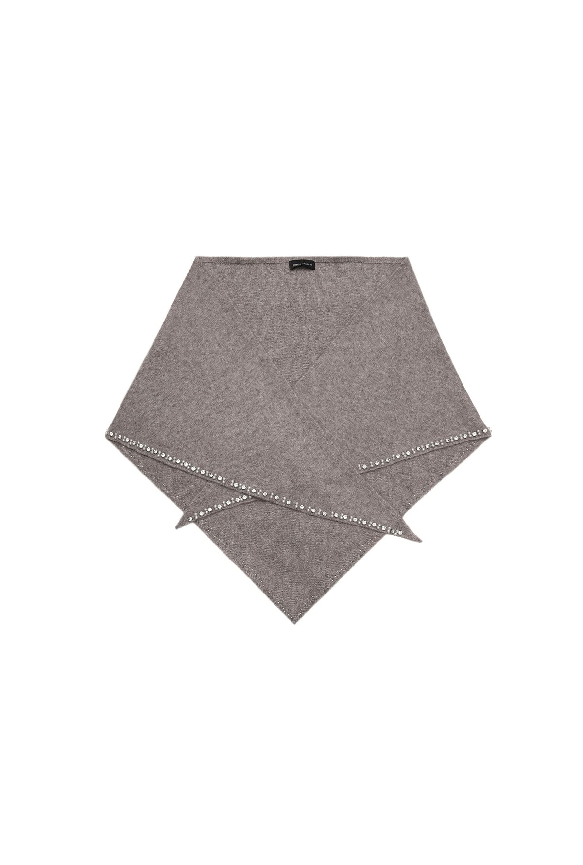 Pale Grey Large Embellished Triangle Scarf