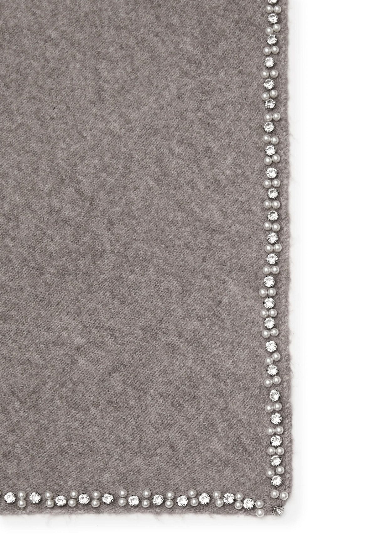 Pale Grey Large Embellished Triangle Scarf