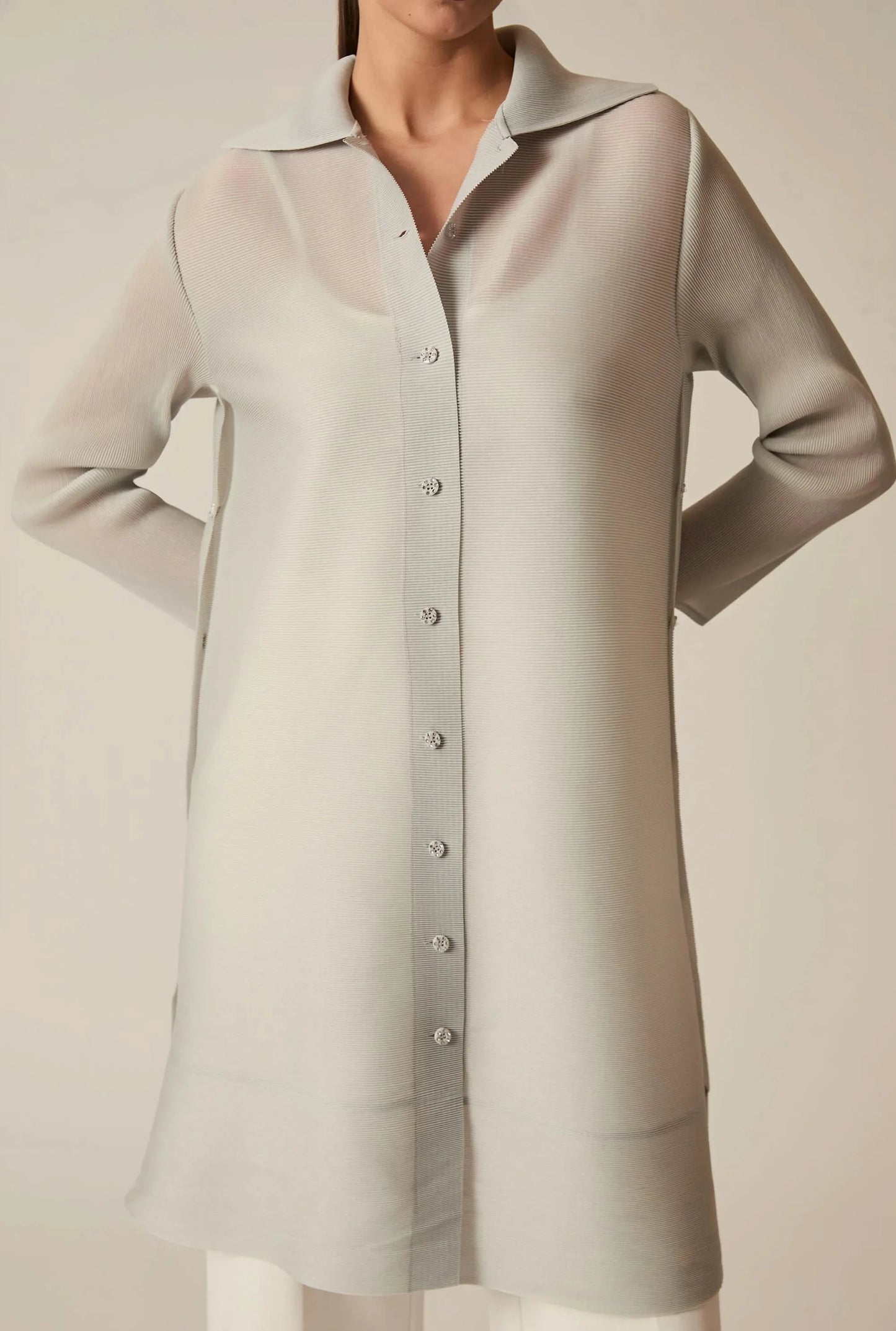 Pale Grey Shirt Dress