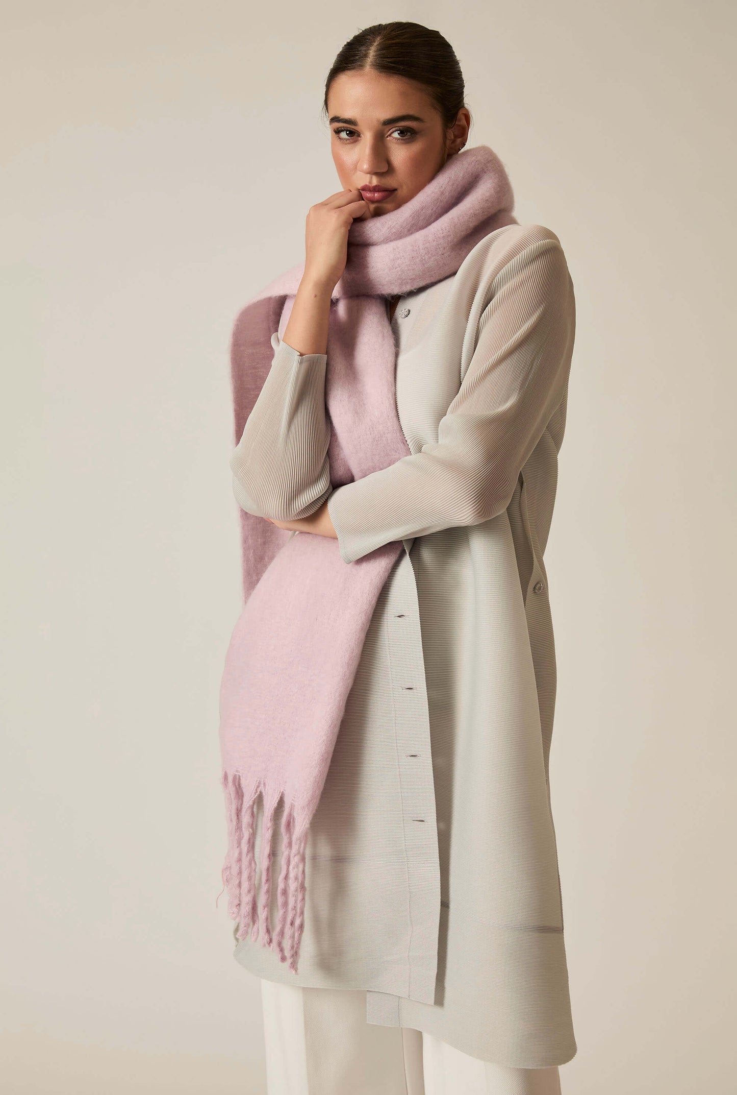 Pale Pink Blanket Scarf