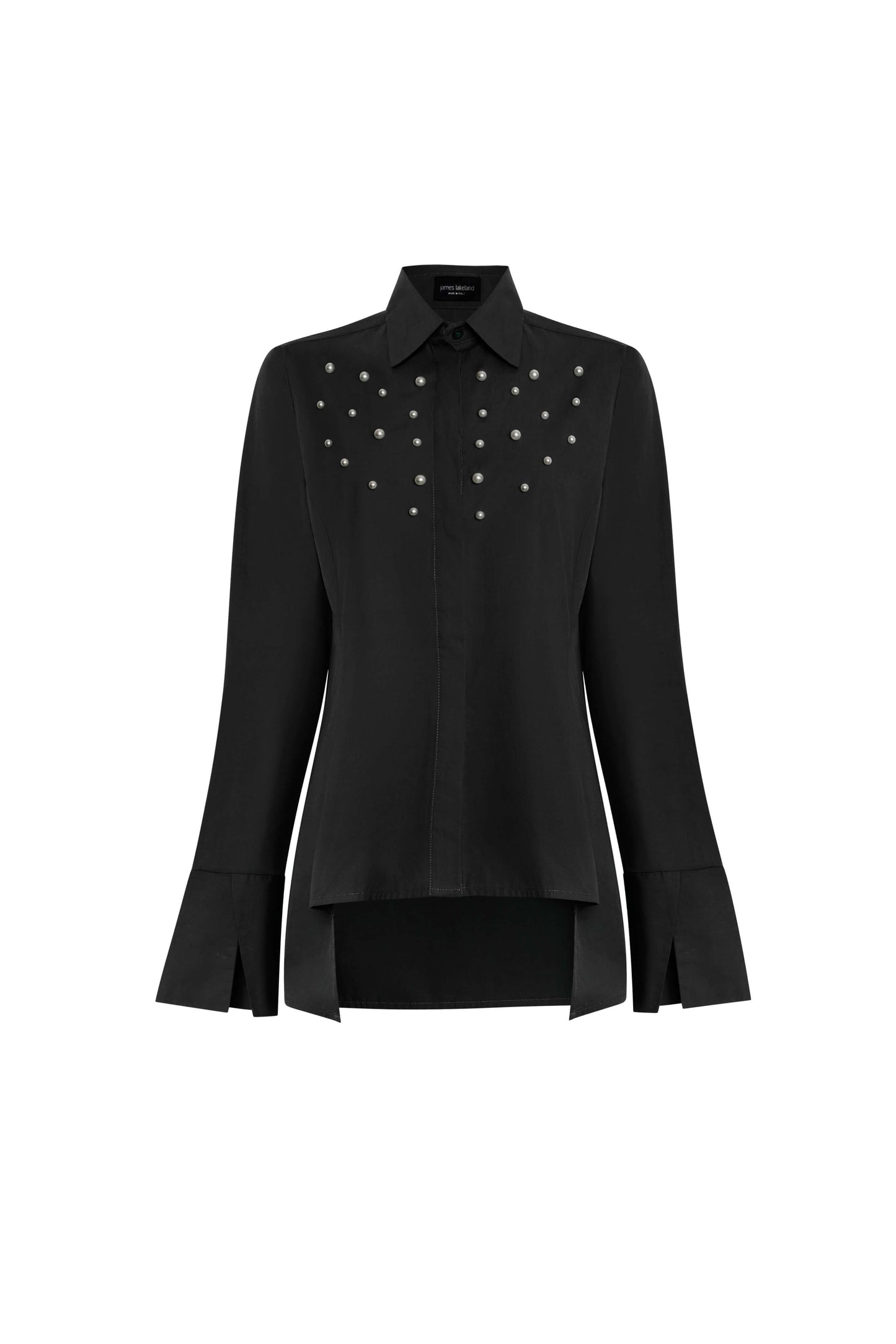 Pearl Detail Shirt Black