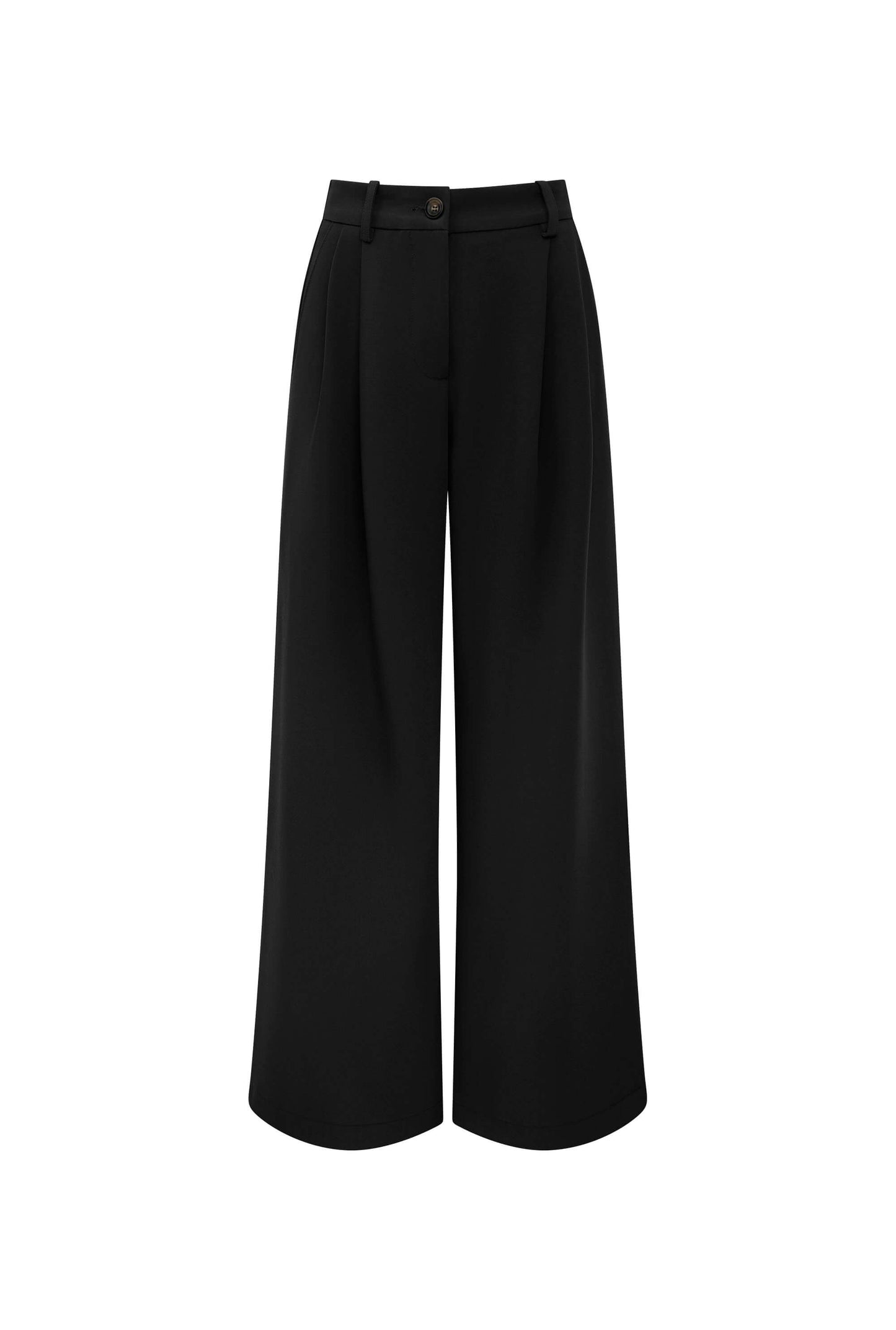 Pin Tuck Black Trousers