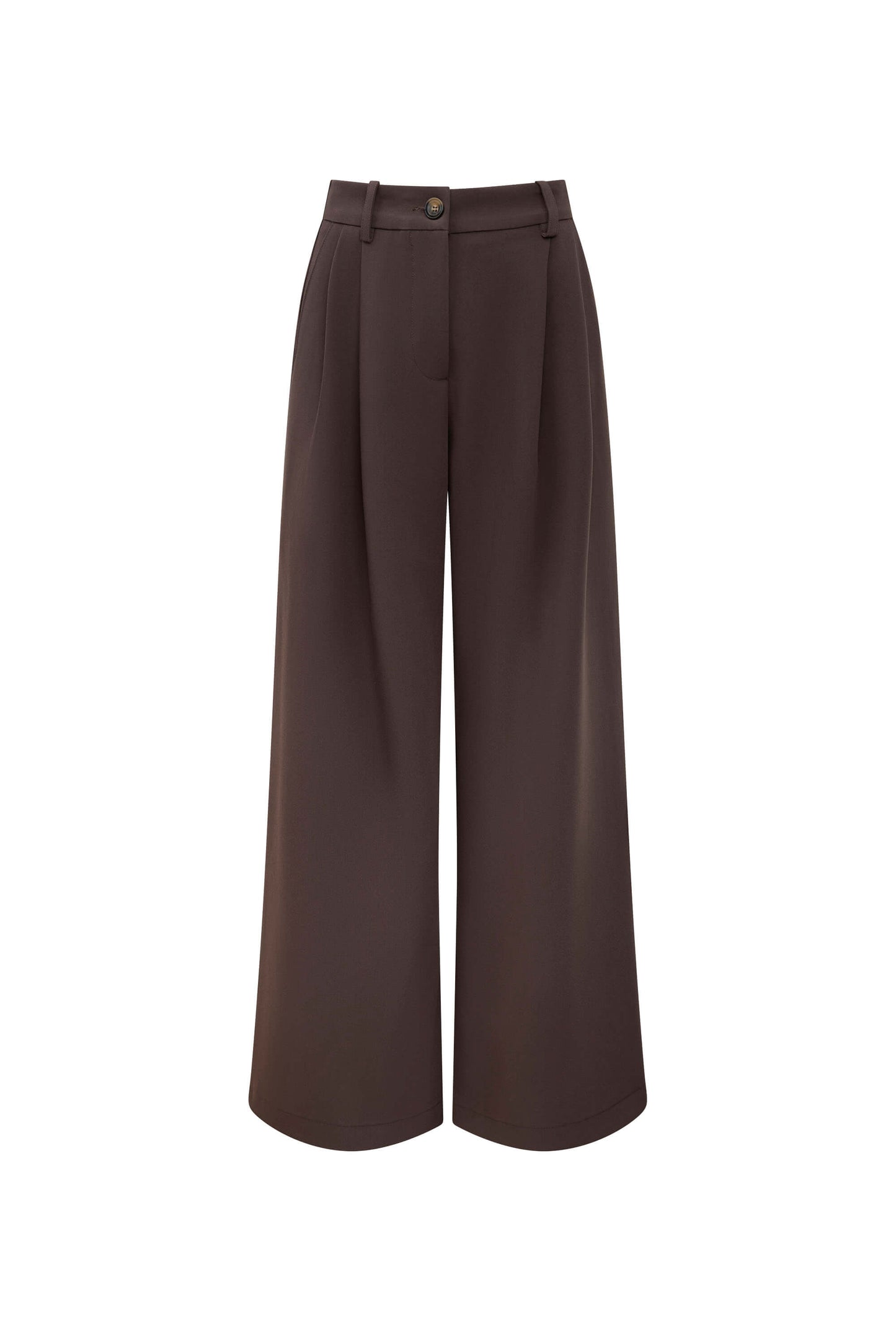 Pin Tuck Brown Trousers