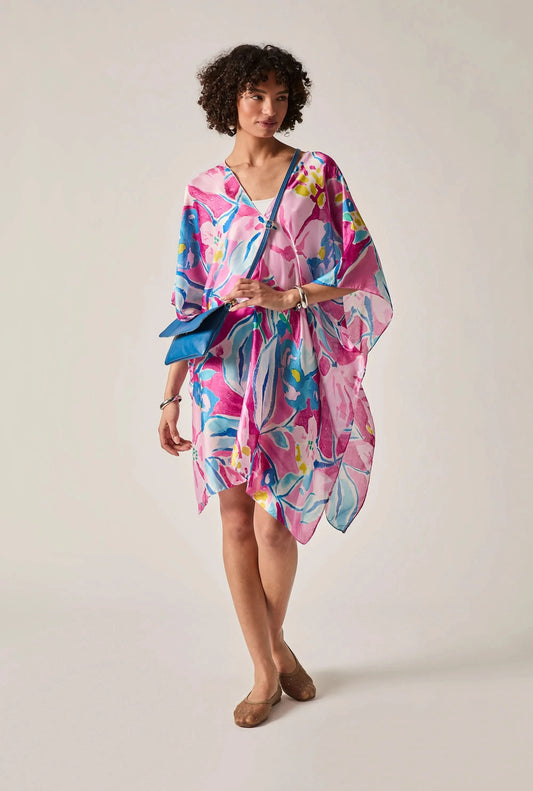 Pink Abstract Floral Kaftan