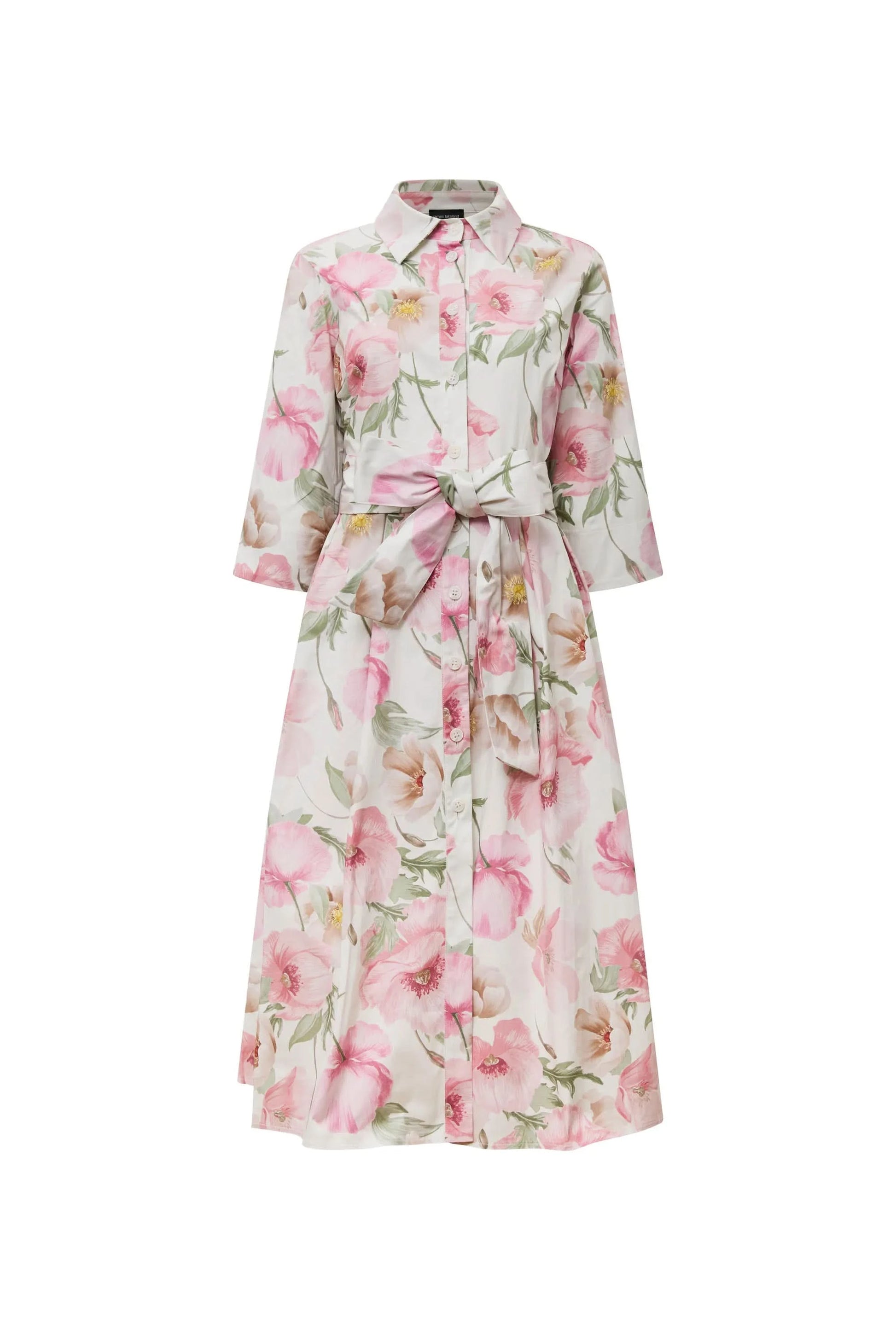 Pink Bloom Cotton Midi Dress