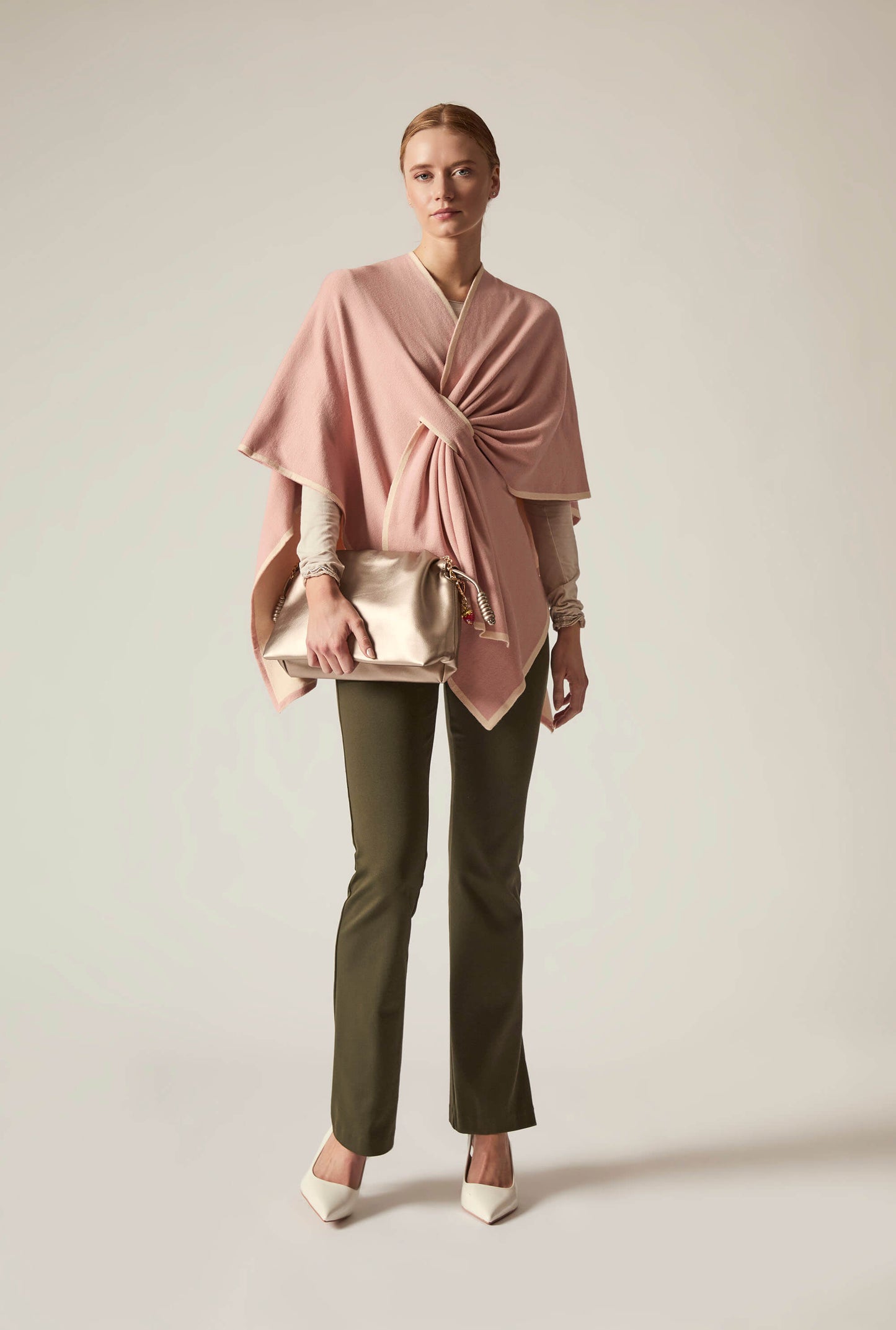 Pink Front Knot Poncho