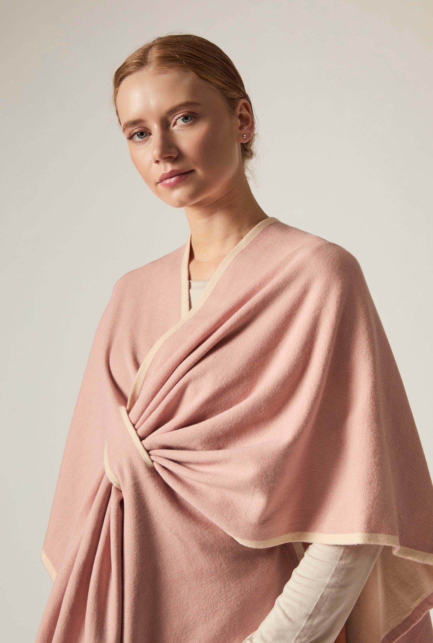 Pink Front Knot Poncho