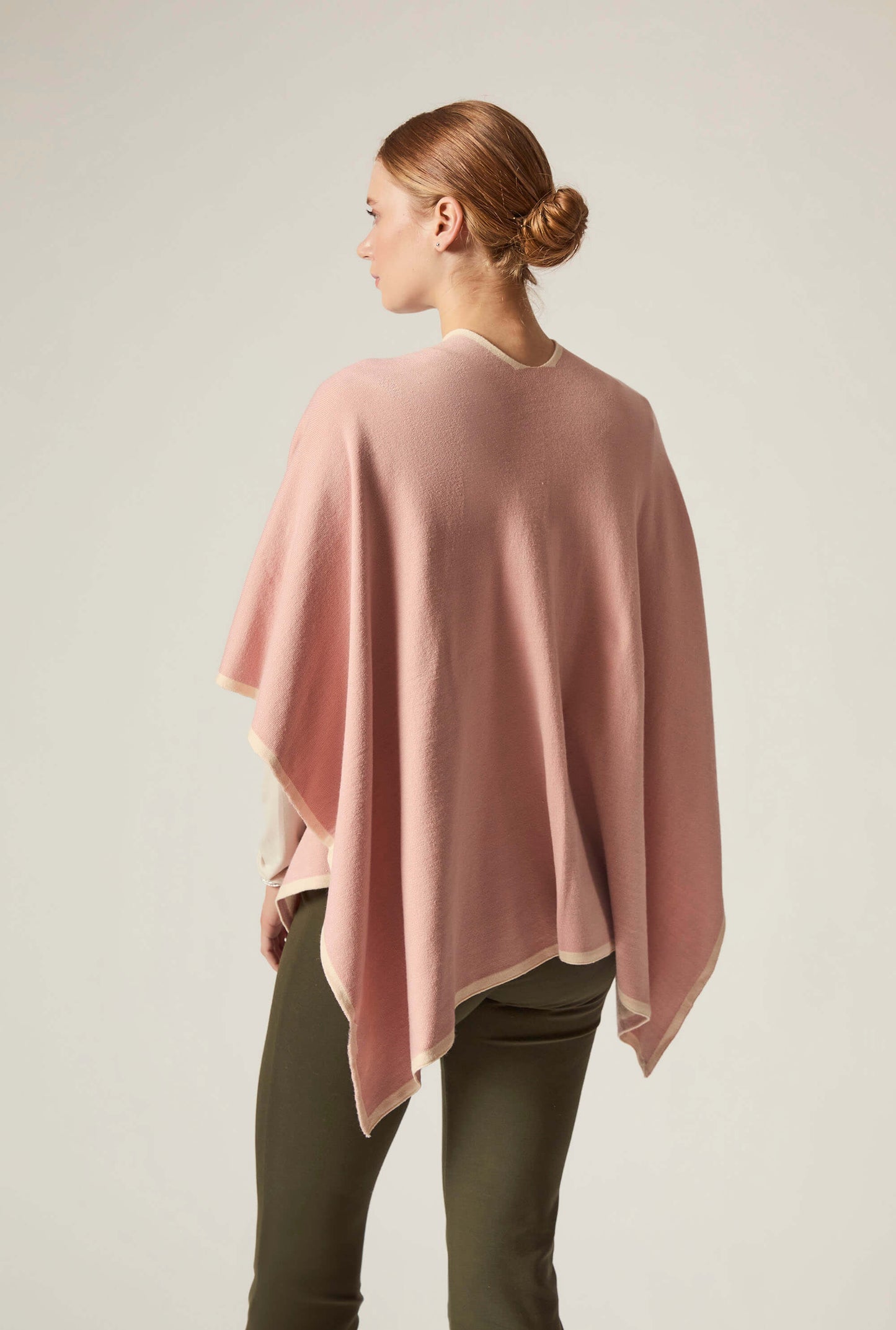 Pink Front Knot Poncho