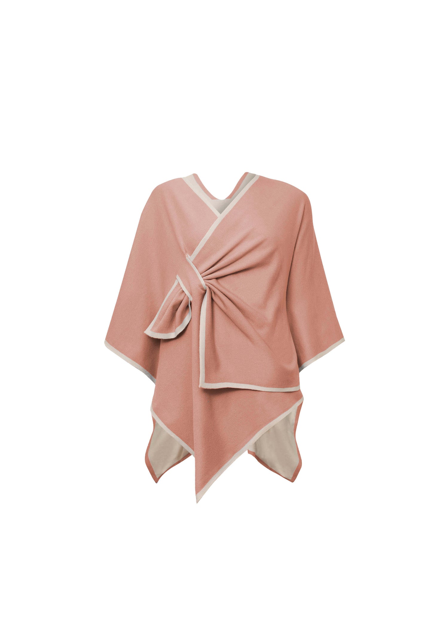 Pink Front Knot Poncho