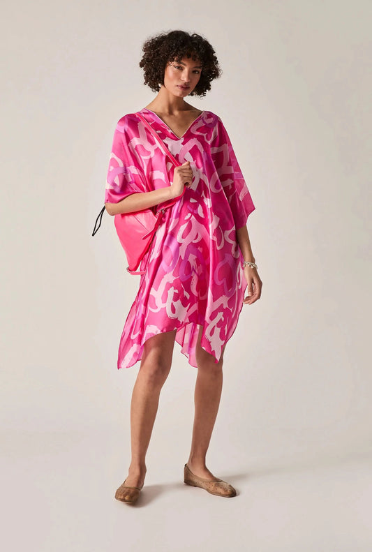 Pink Heart Print Kaftan