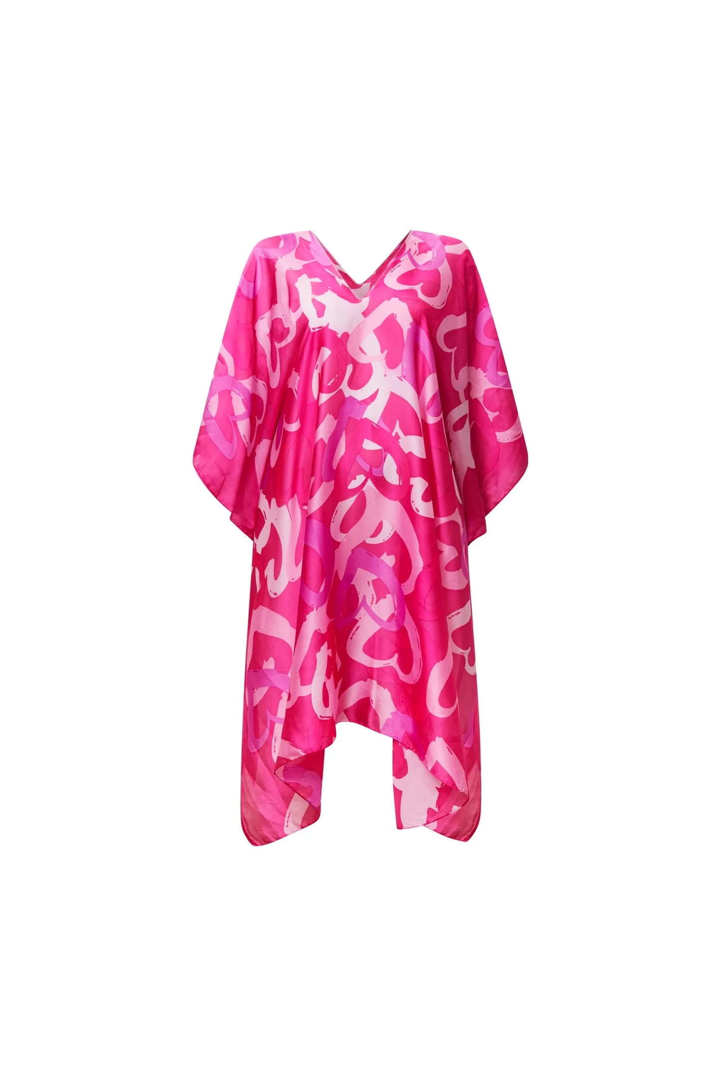 Pink Heart Print Kaftan