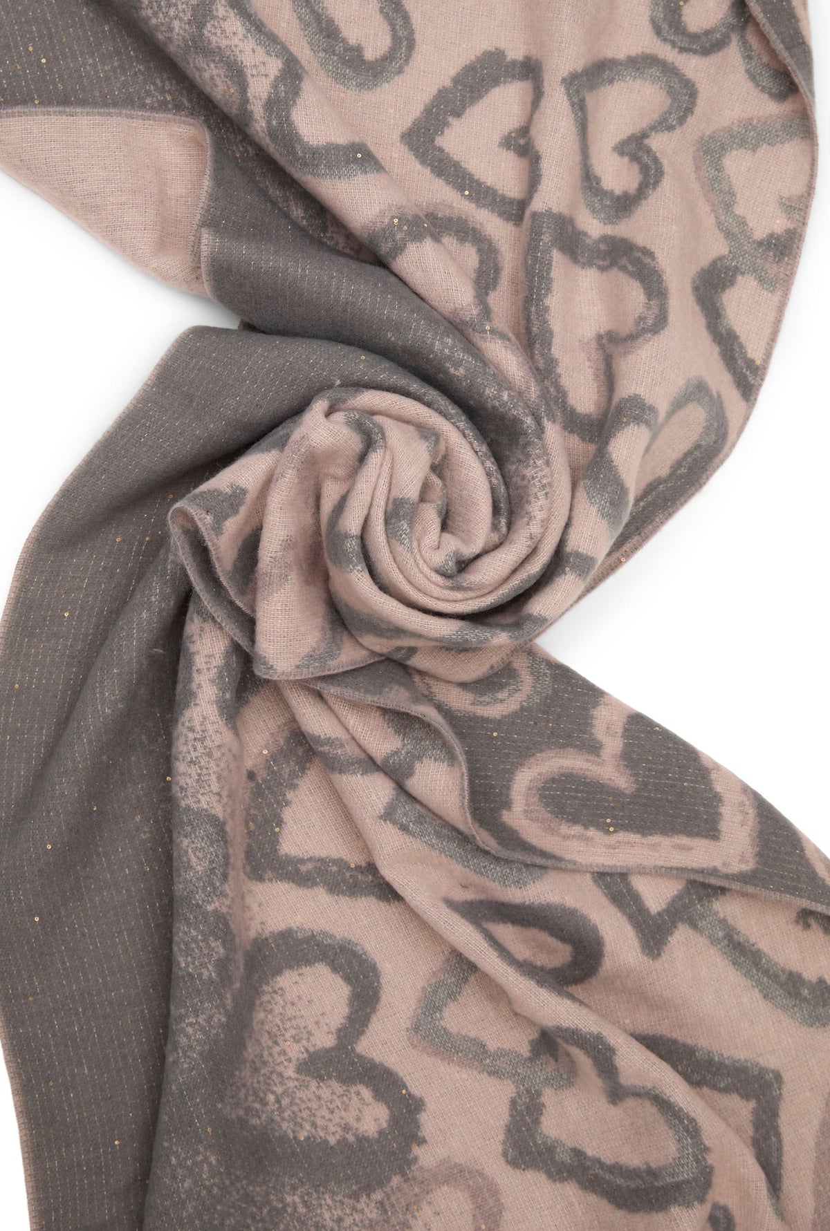 Pink Heart Print Scarf