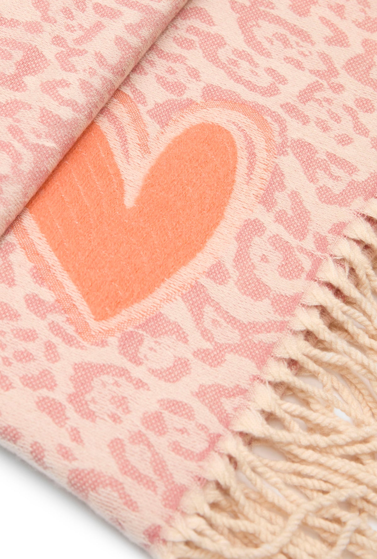 Pink Leopard Print Heart Scarf