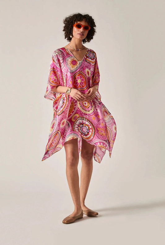 Pink Mandala Print Kaftan