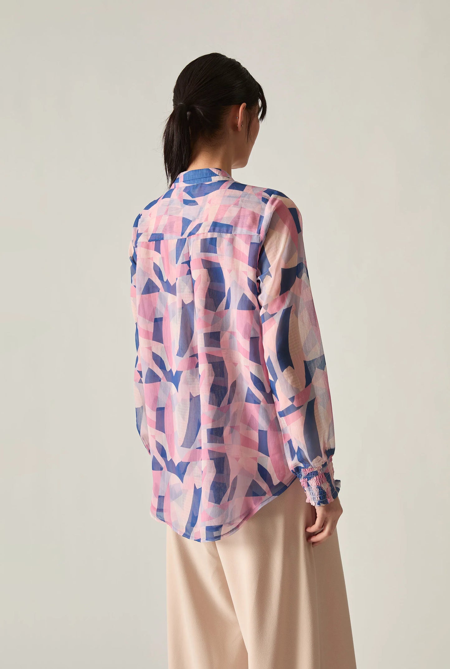 Pink Mosaic Print Blouse