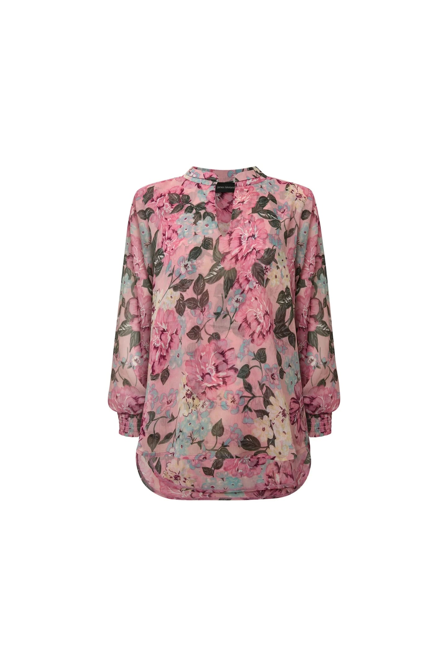 Pink Peony Print Blouse