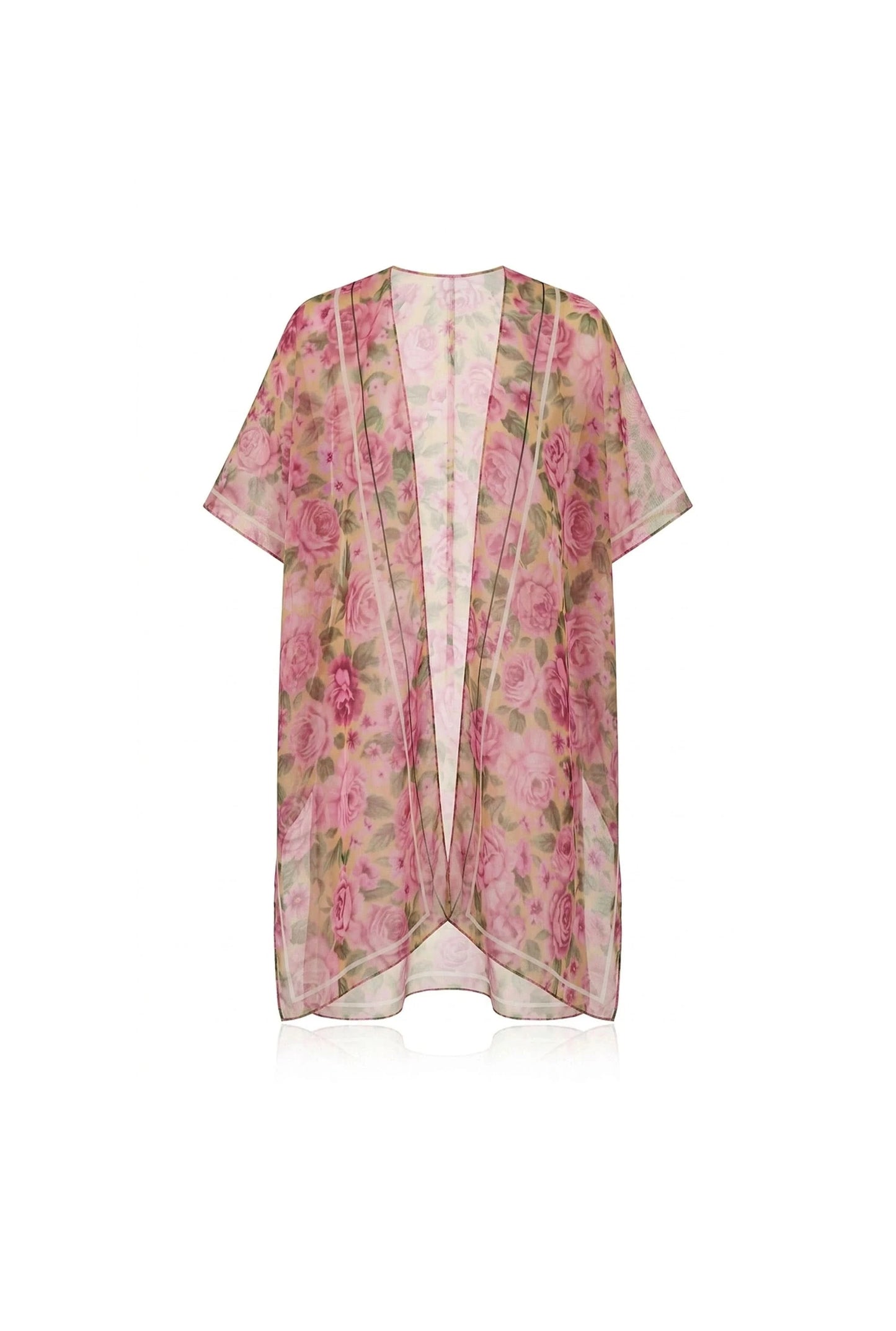Pink Rose Print Kaftan
