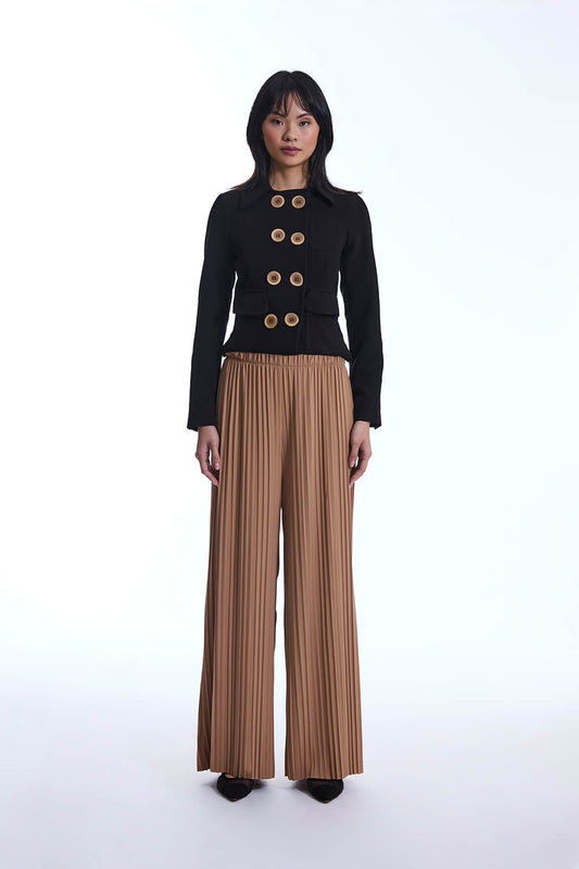 Pleated Camel Trousers