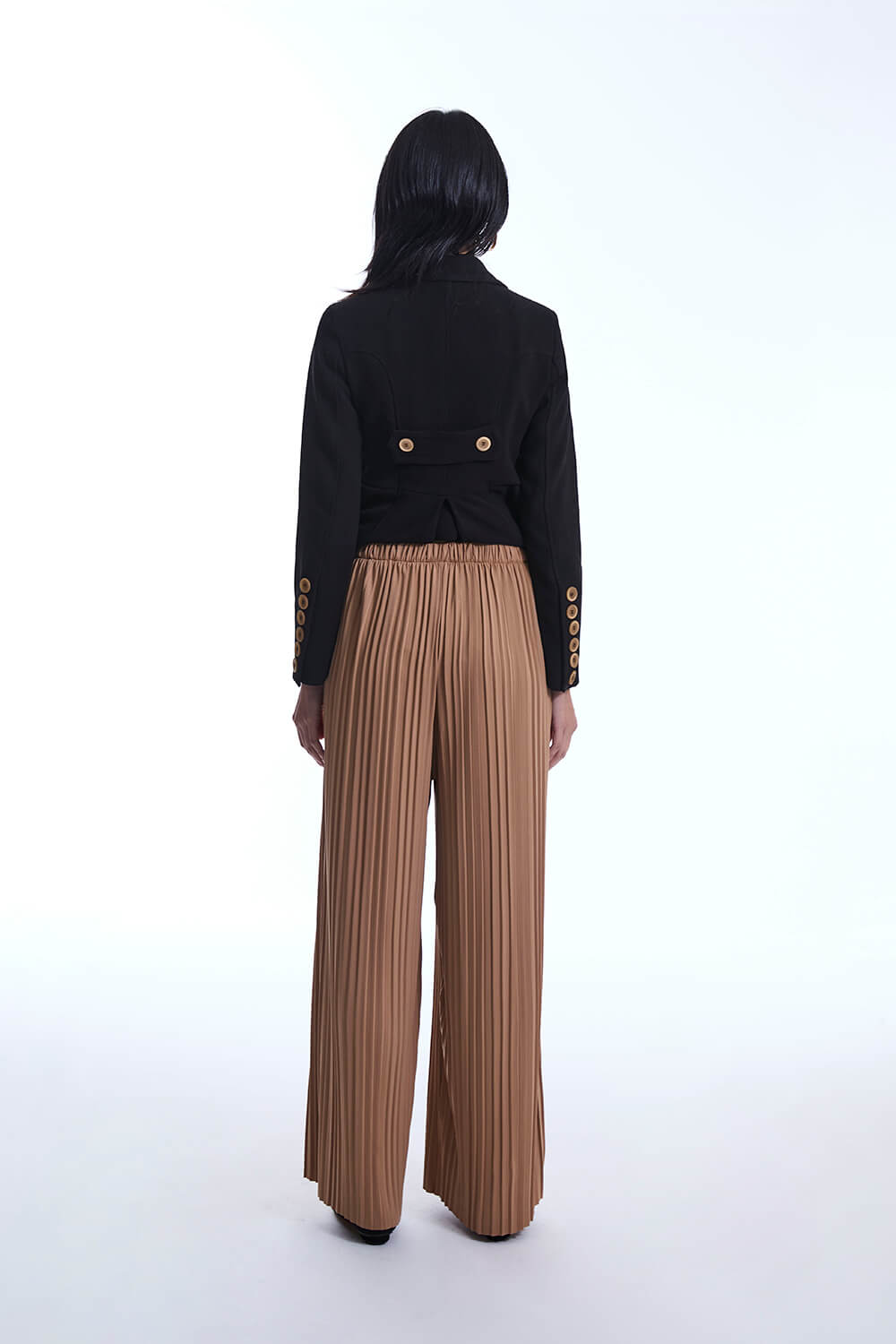 Pleated Camel Trousers