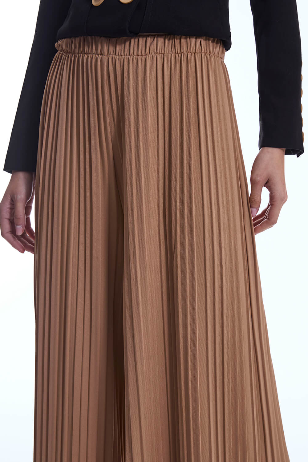 Pleated Camel Trousers