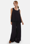 Pleated Cropped Trousers Black
