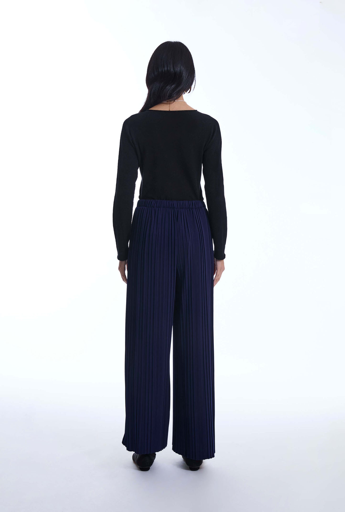 Pleated Navy Trousers