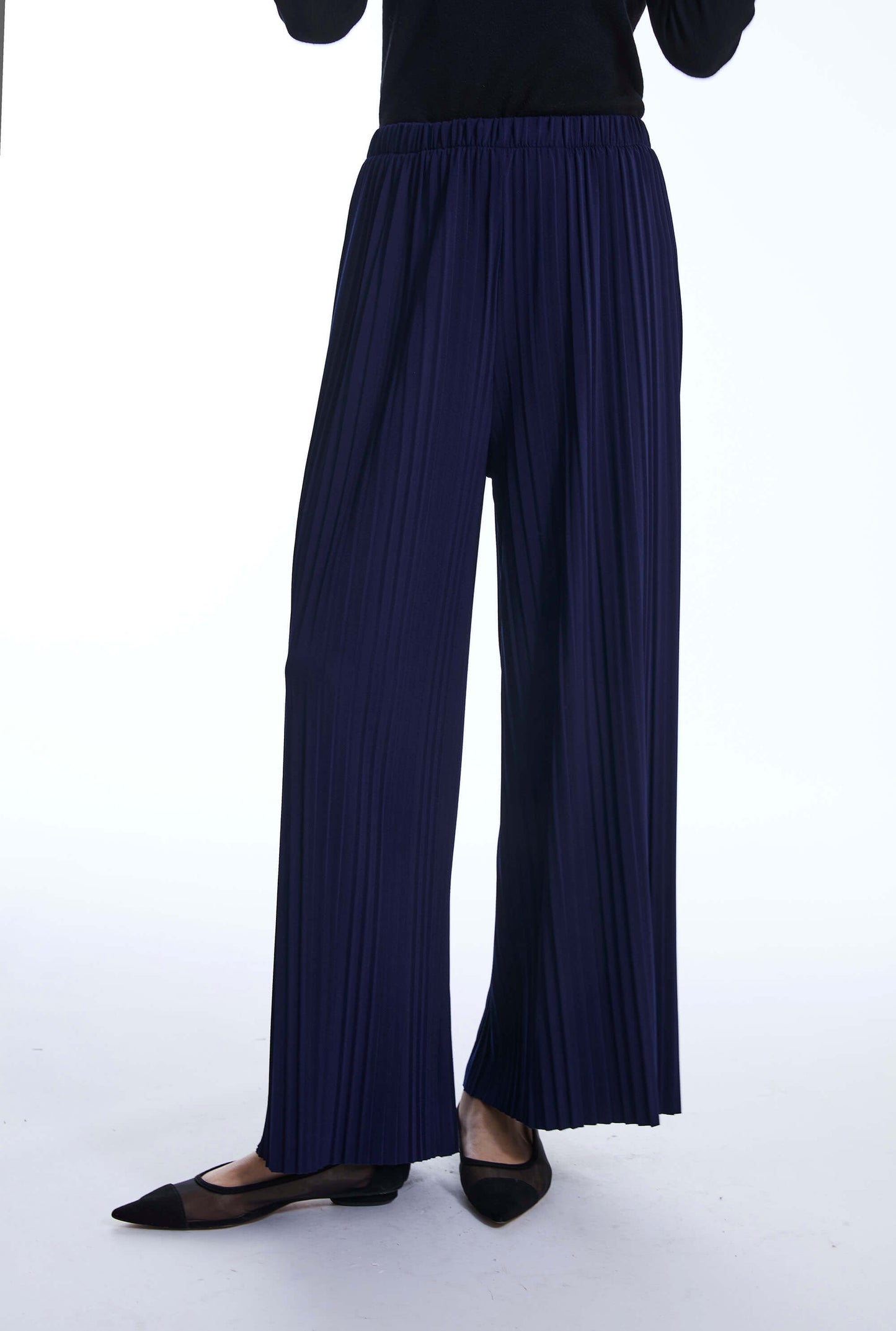 Pleated Navy Trousers