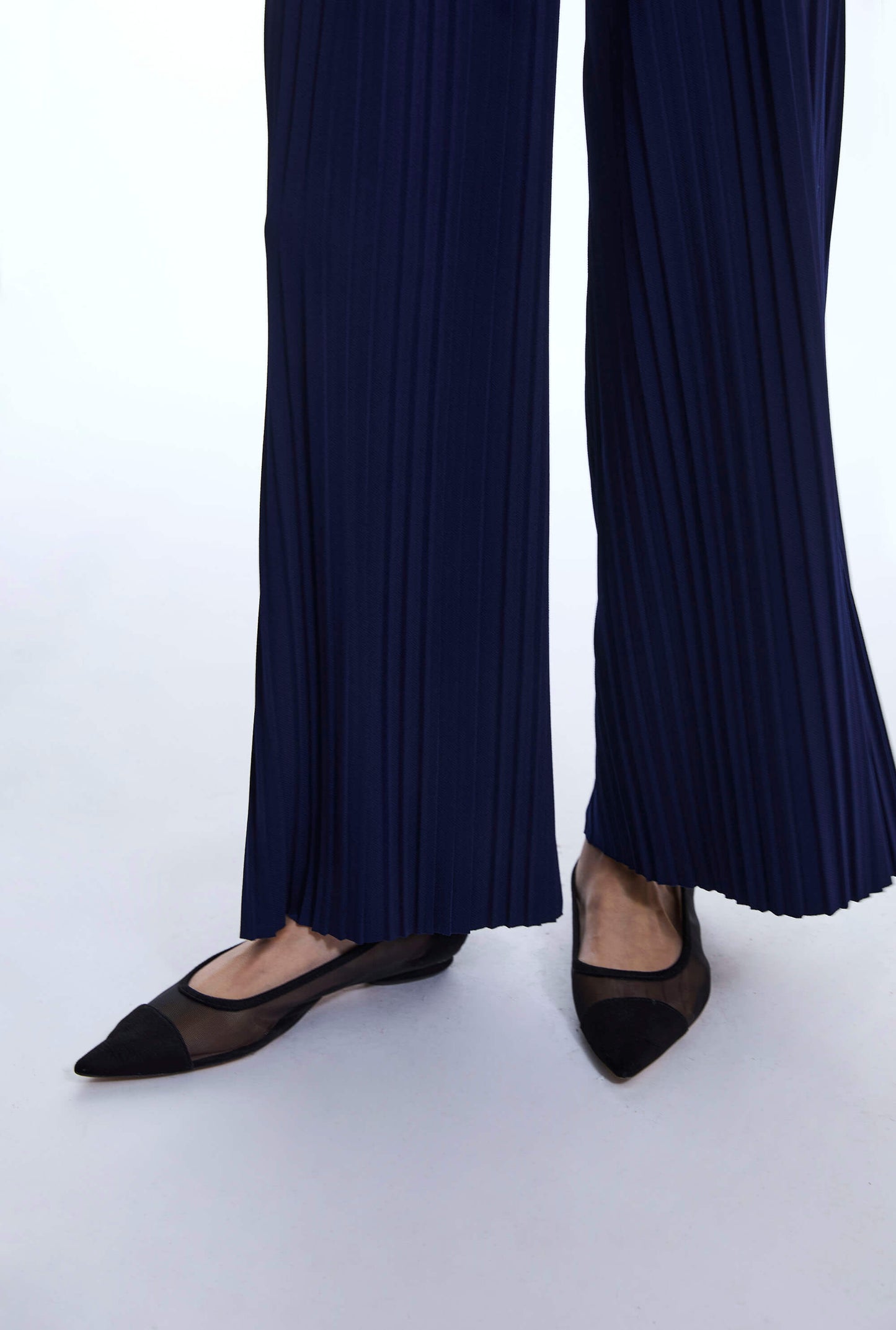 Pleated Navy Trousers