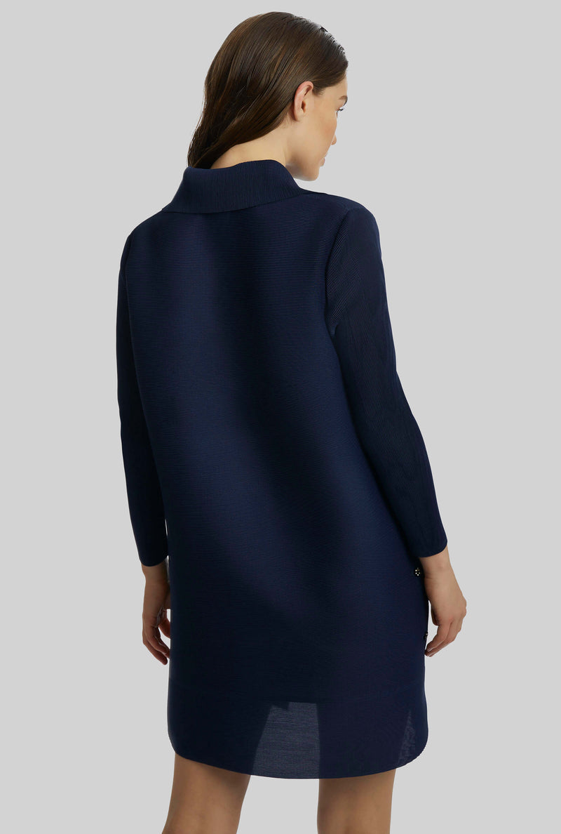 Pleated Shirt In Navy